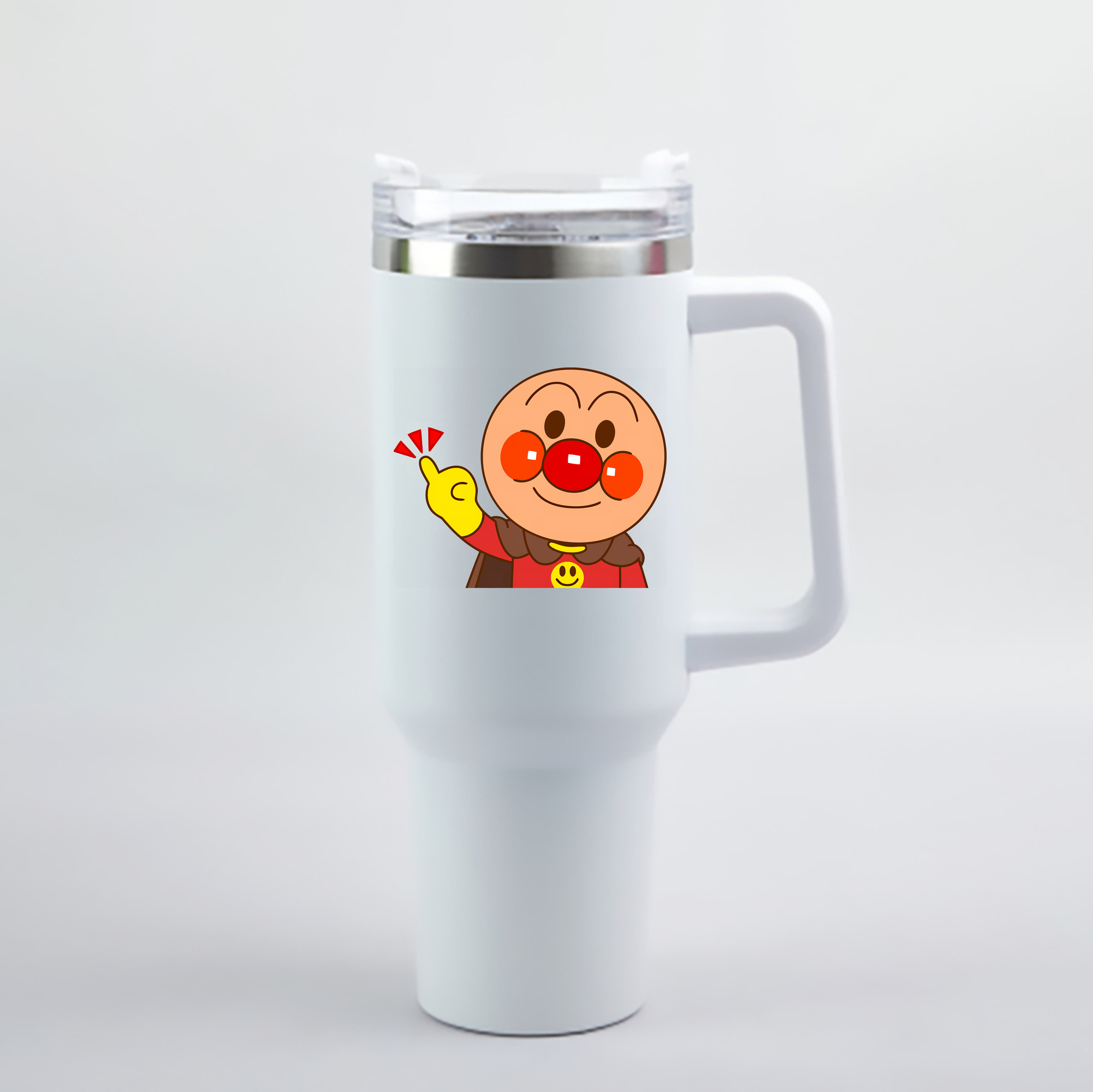 （画像用） アンパンマン Anpanman 1200mL車用タンブラー - クリスタルステッカー（プラスチックストロー付き）