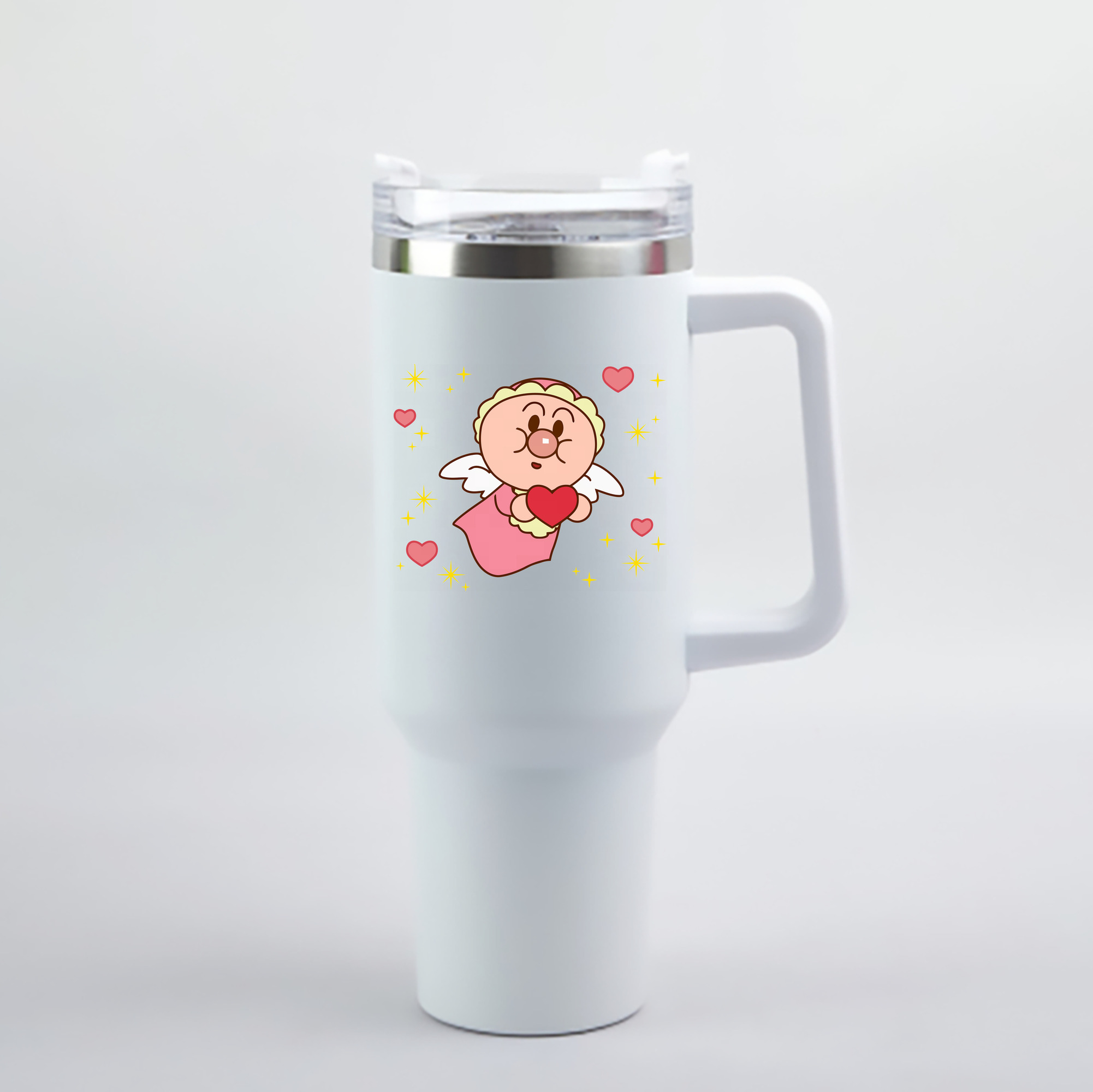 （画像用） アンパンマン Anpanman 1200mL車用タンブラー - クリスタルステッカー（プラスチックストロー付き）