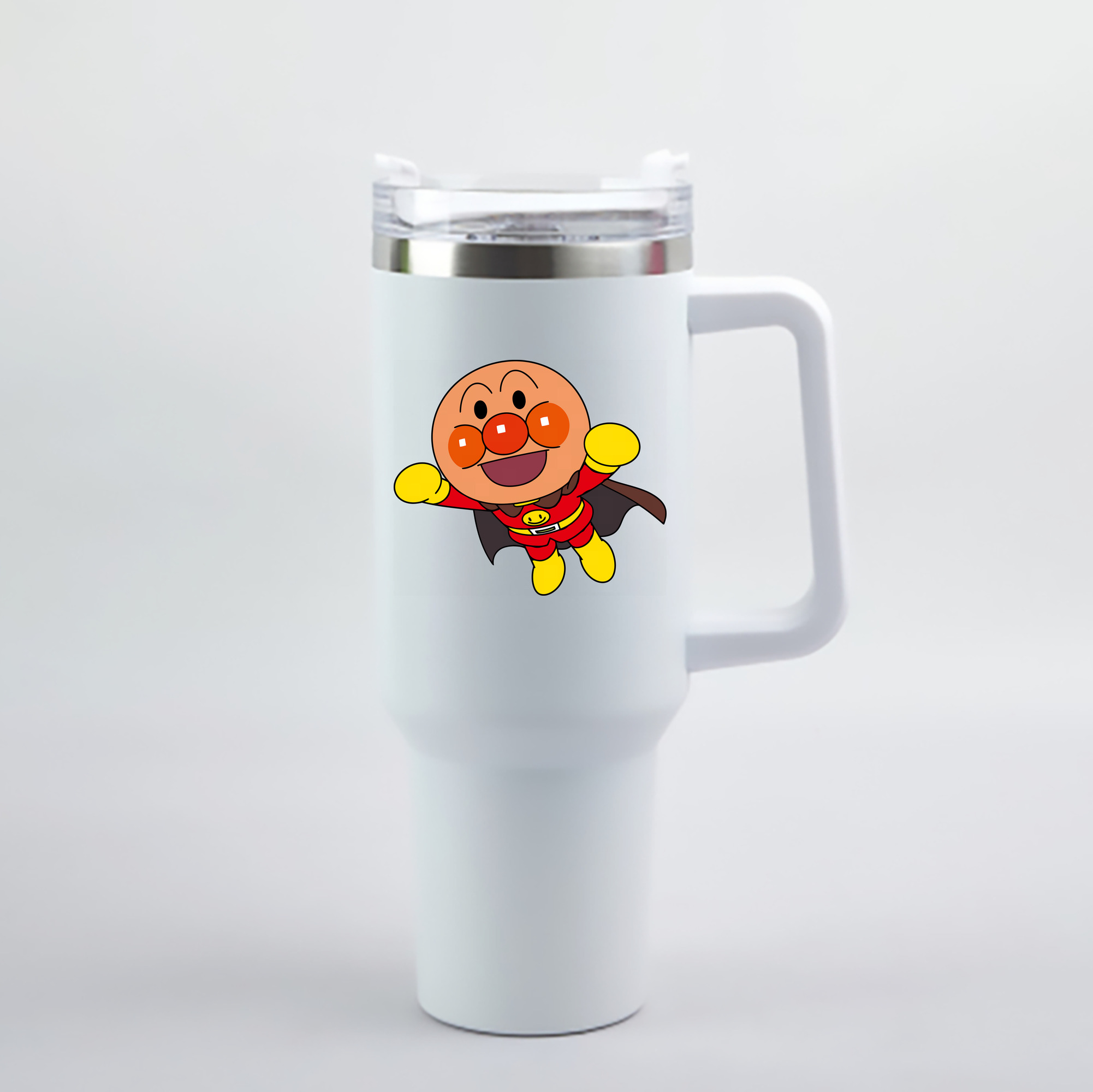 （画像用） アンパンマン Anpanman 1200mL車用タンブラー - クリスタルステッカー（プラスチックストロー付き）