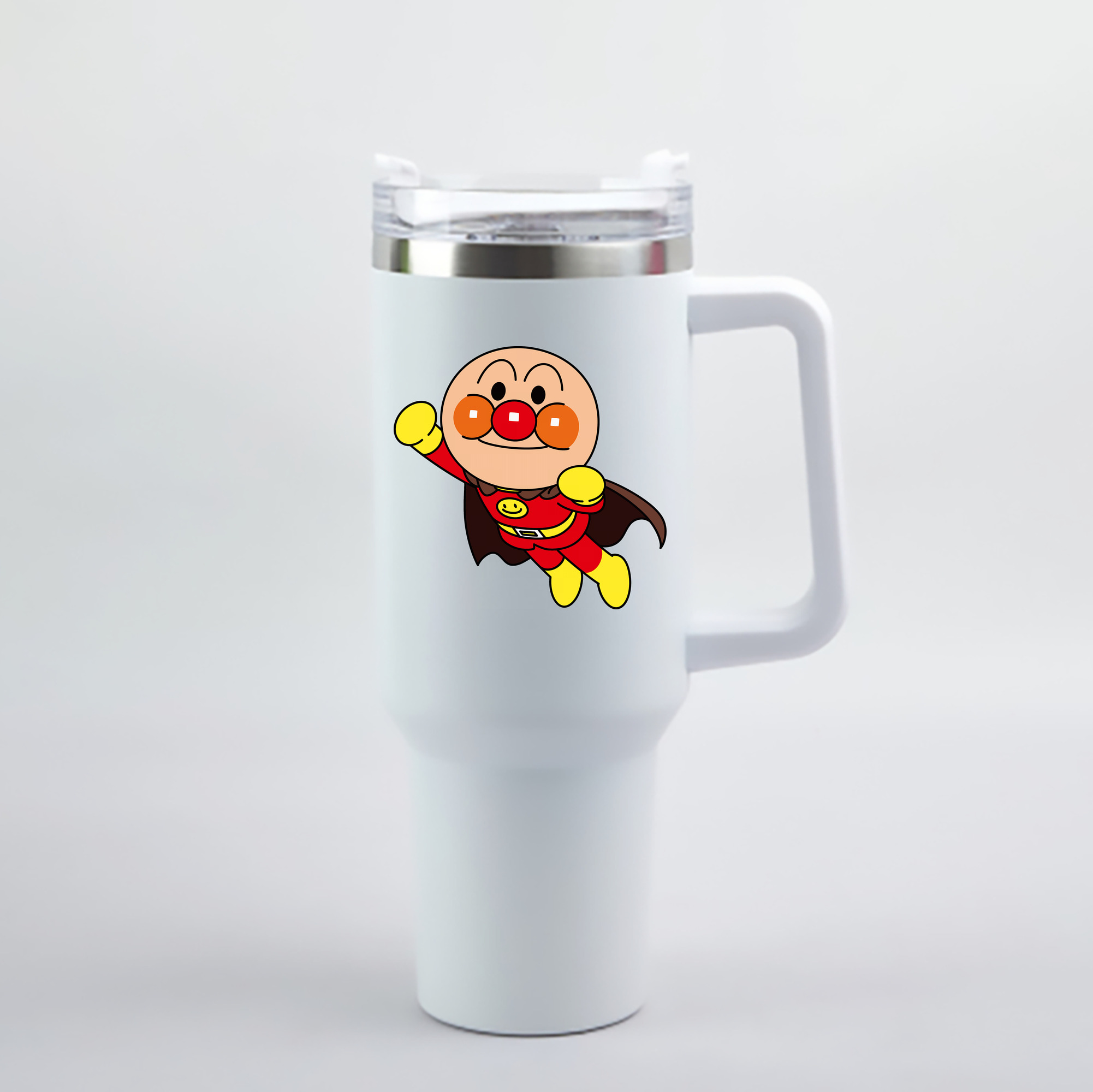 （画像用） アンパンマン Anpanman 1200mL車用タンブラー - クリスタルステッカー（プラスチックストロー付き）