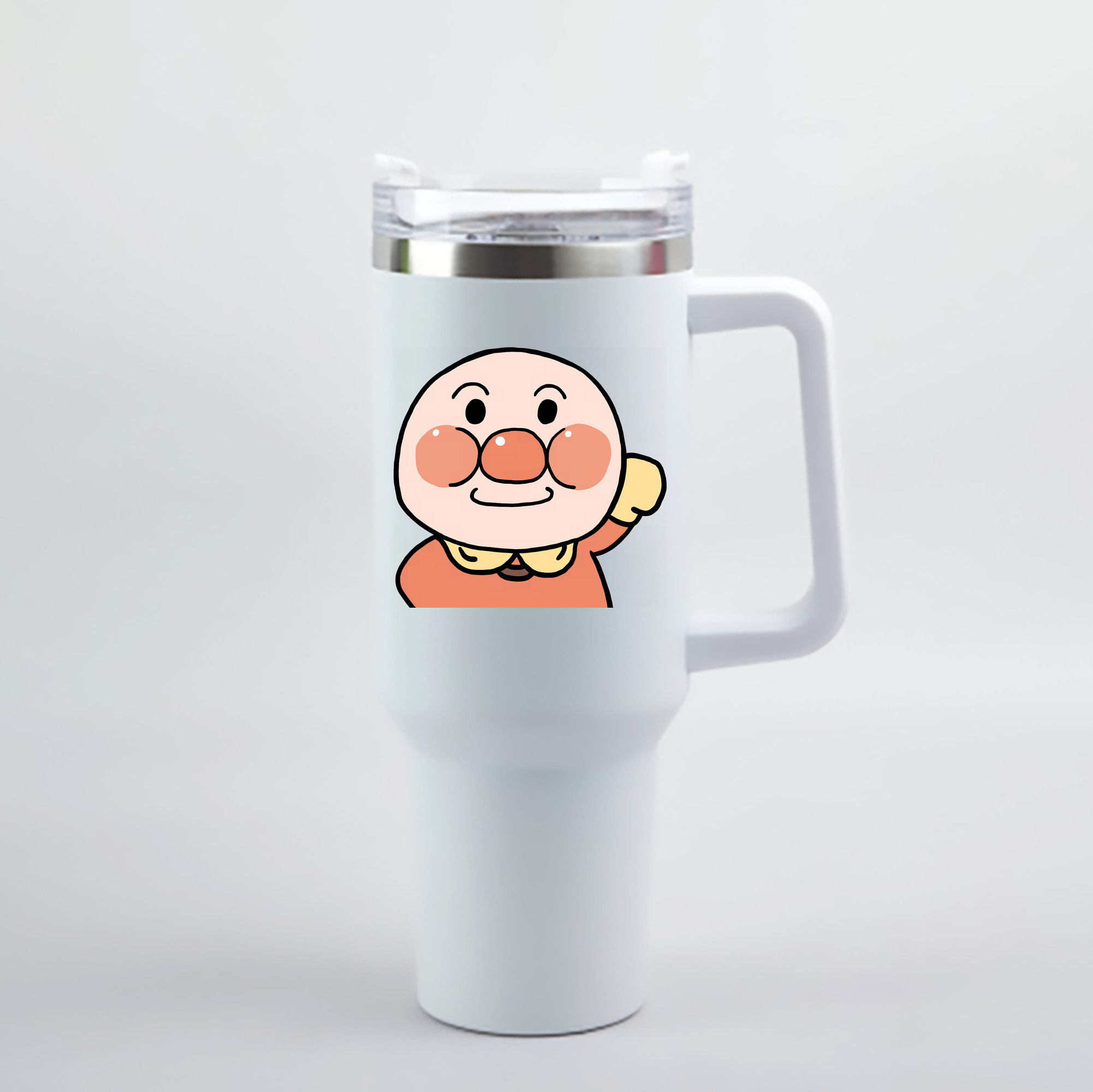 （画像用） アンパンマン Anpanman 1200mL車用タンブラー - クリスタルステッカー（プラスチックストロー付き）