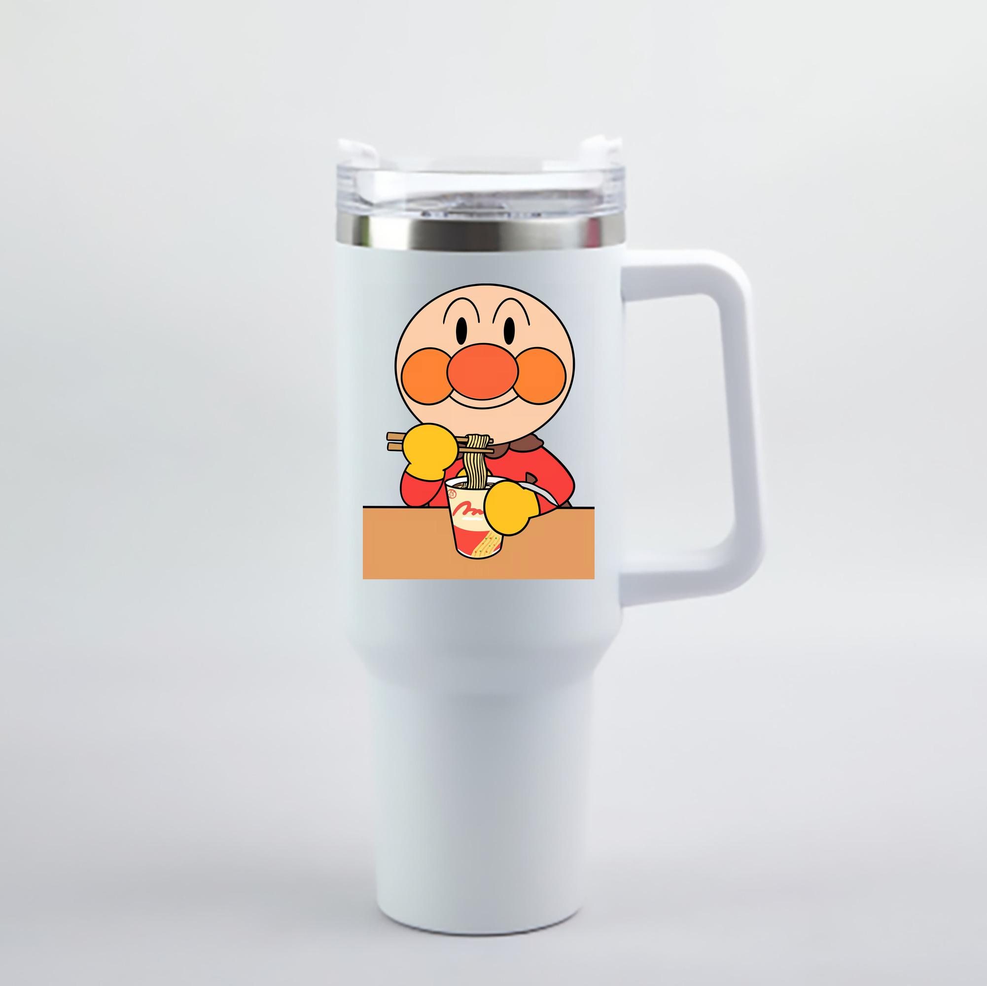 （画像用） アンパンマン Anpanman 1200mL車用タンブラー - クリスタルステッカー（プラスチックストロー付き）