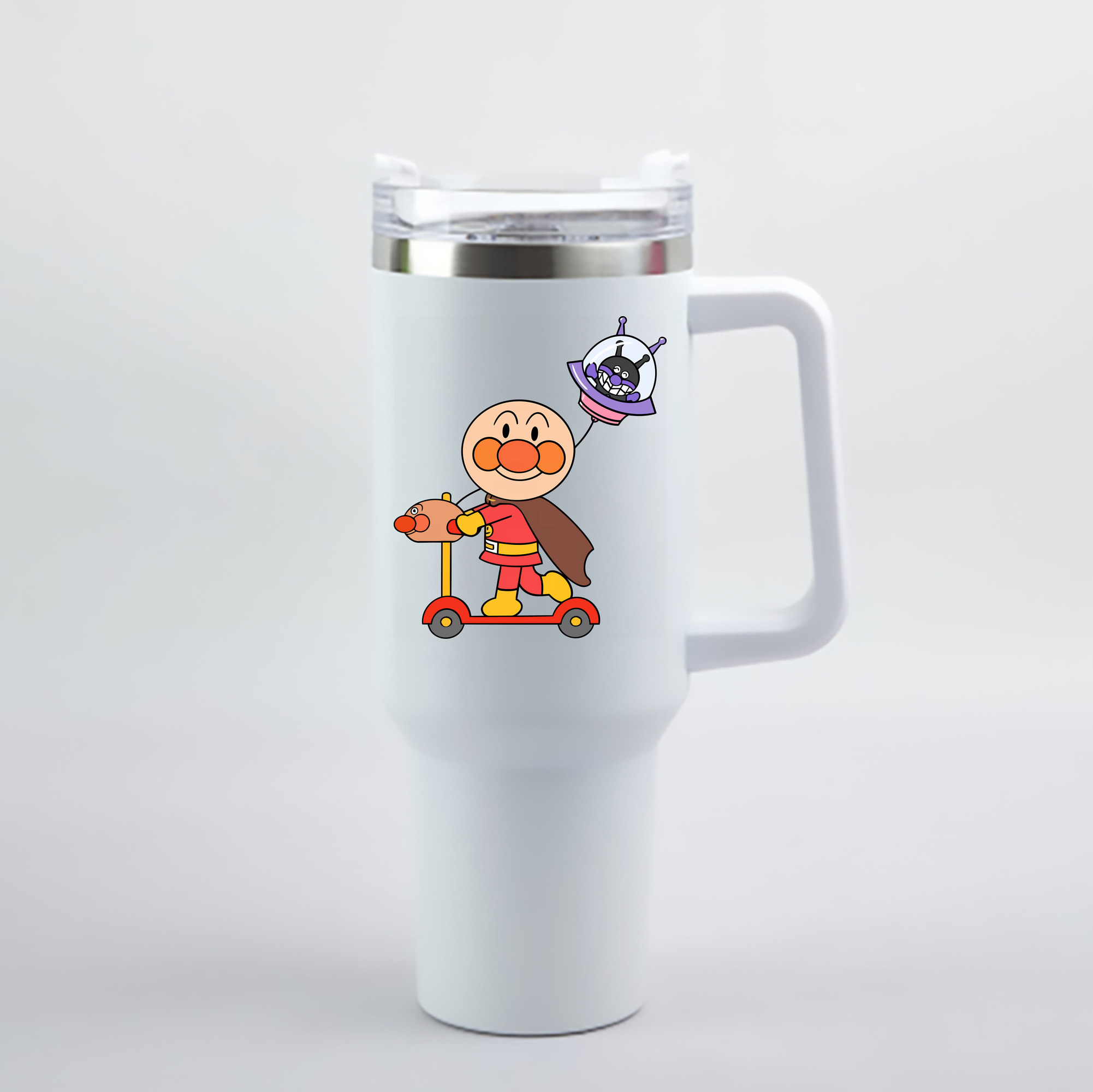 （画像用） アンパンマン Anpanman 1200mL車用タンブラー - クリスタルステッカー（プラスチックストロー付き）