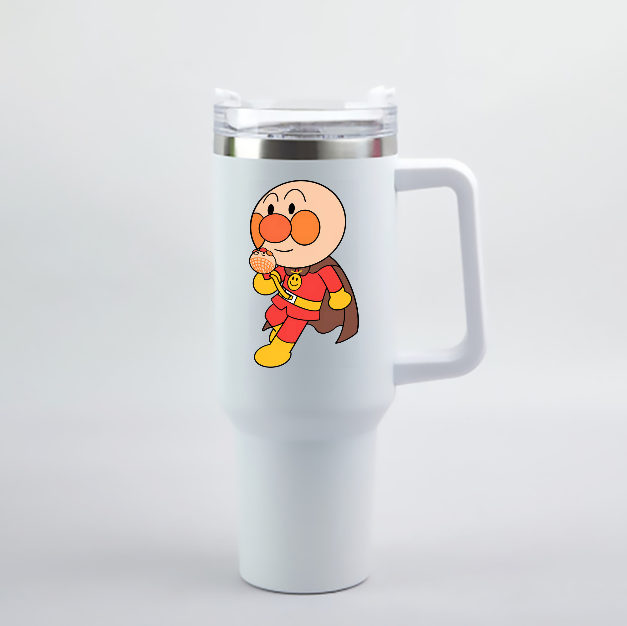 （画像用） アンパンマン Anpanman 1200mL車用タンブラー - クリスタルステッカー（プラスチックストロー付き）