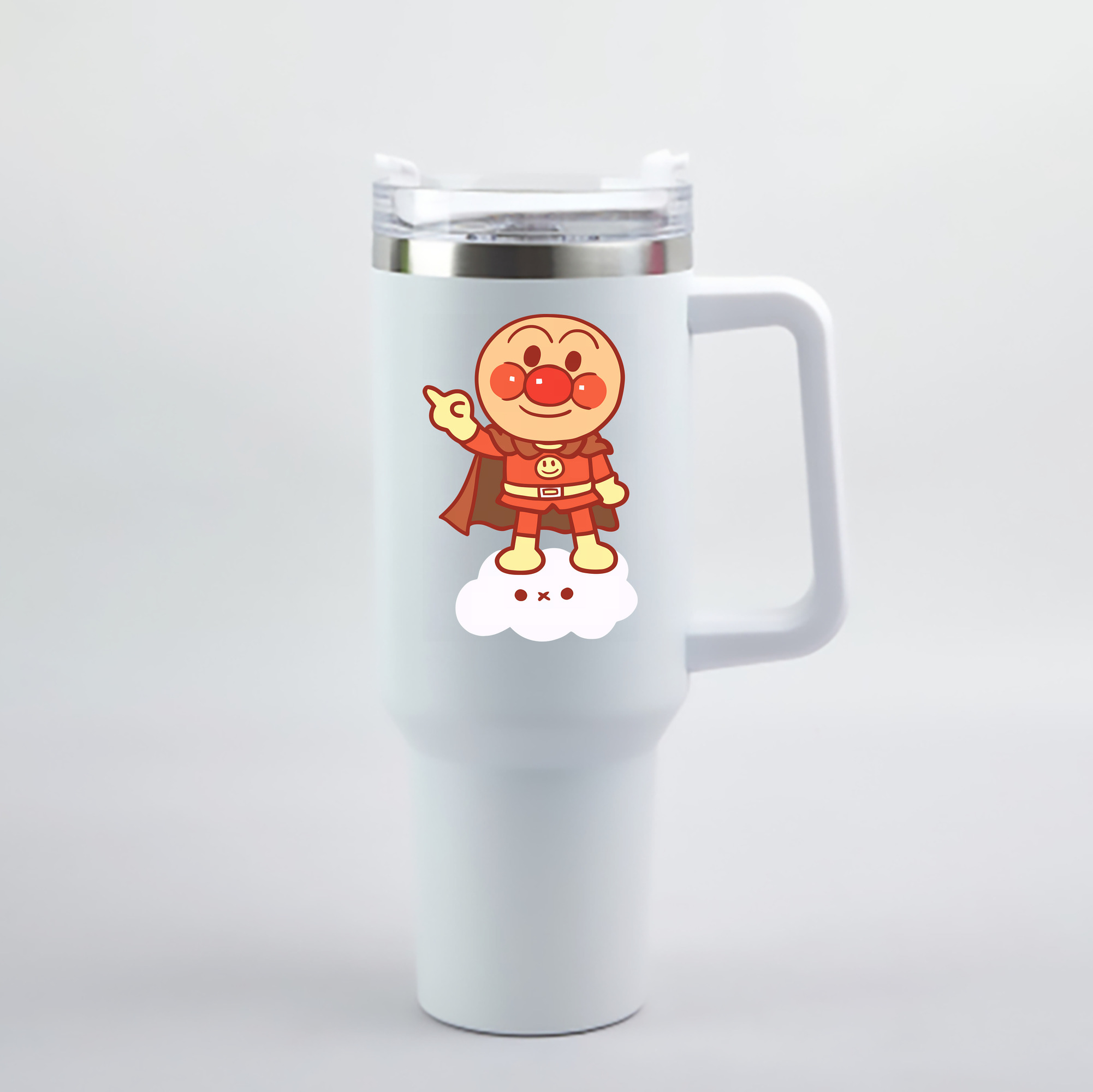 （画像用） アンパンマン Anpanman 1200mL車用タンブラー - クリスタルステッカー（プラスチックストロー付き）