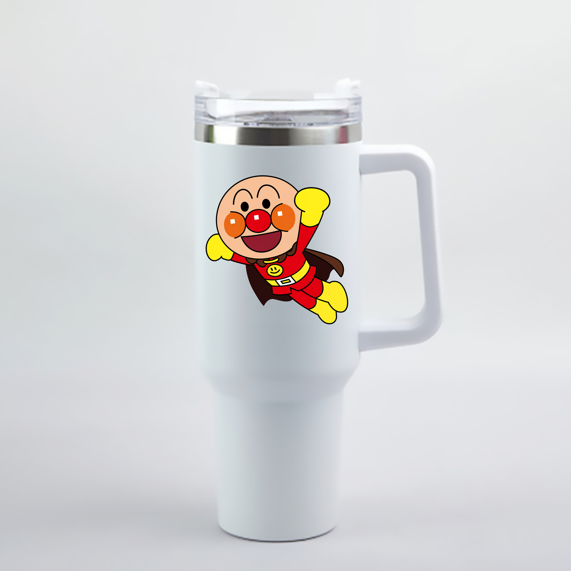 （画像用） アンパンマン Anpanman 1200mL車用タンブラー - クリスタルステッカー（プラスチックストロー付き）