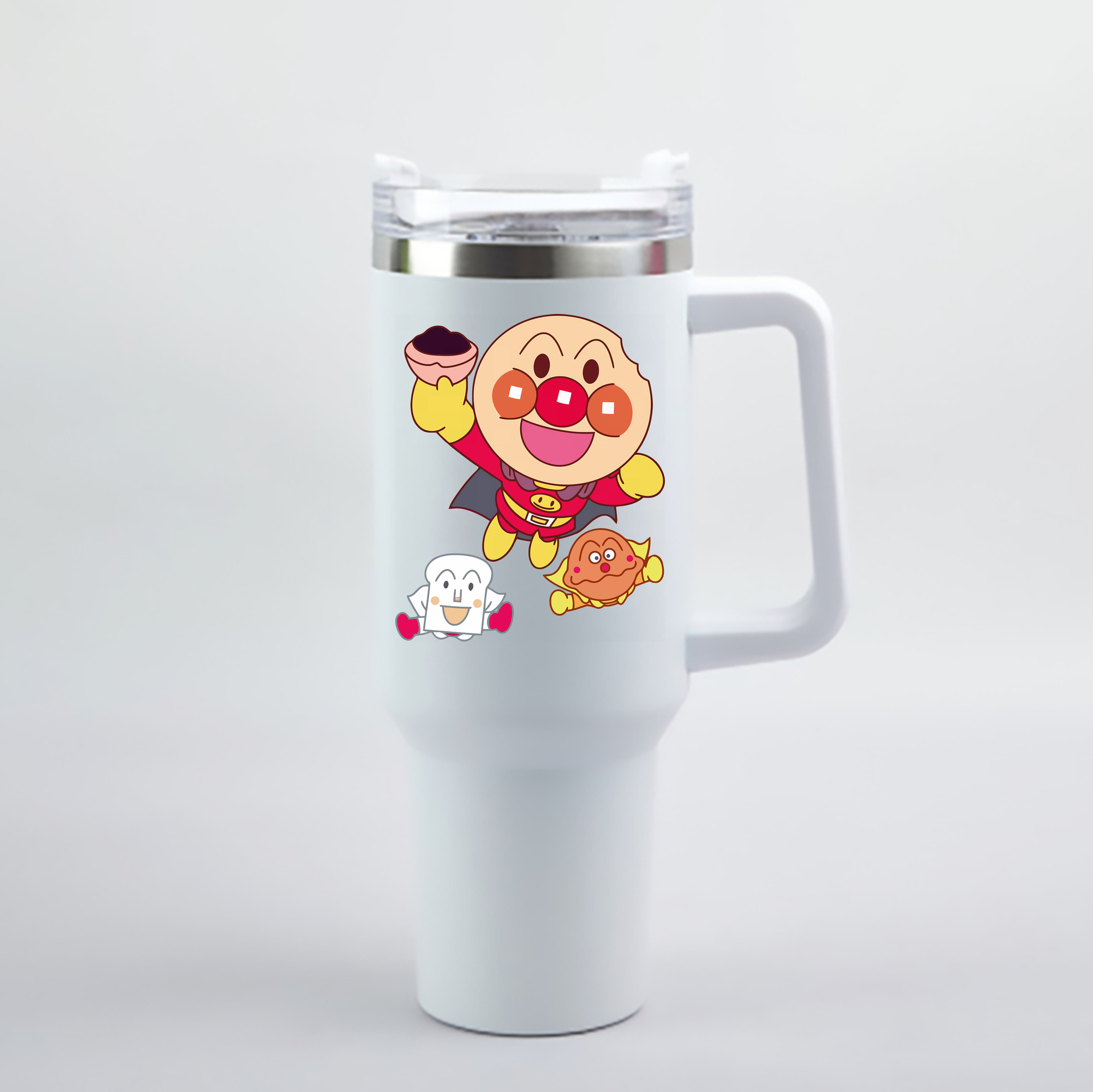 （画像用） アンパンマン Anpanman 1200mL車用タンブラー - クリスタルステッカー（プラスチックストロー付き）