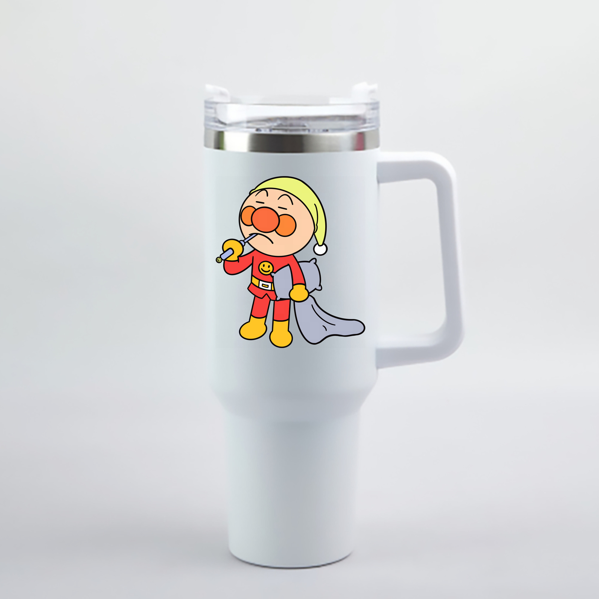 （画像用） アンパンマン Anpanman 1200mL車用タンブラー - クリスタルステッカー（プラスチックストロー付き）