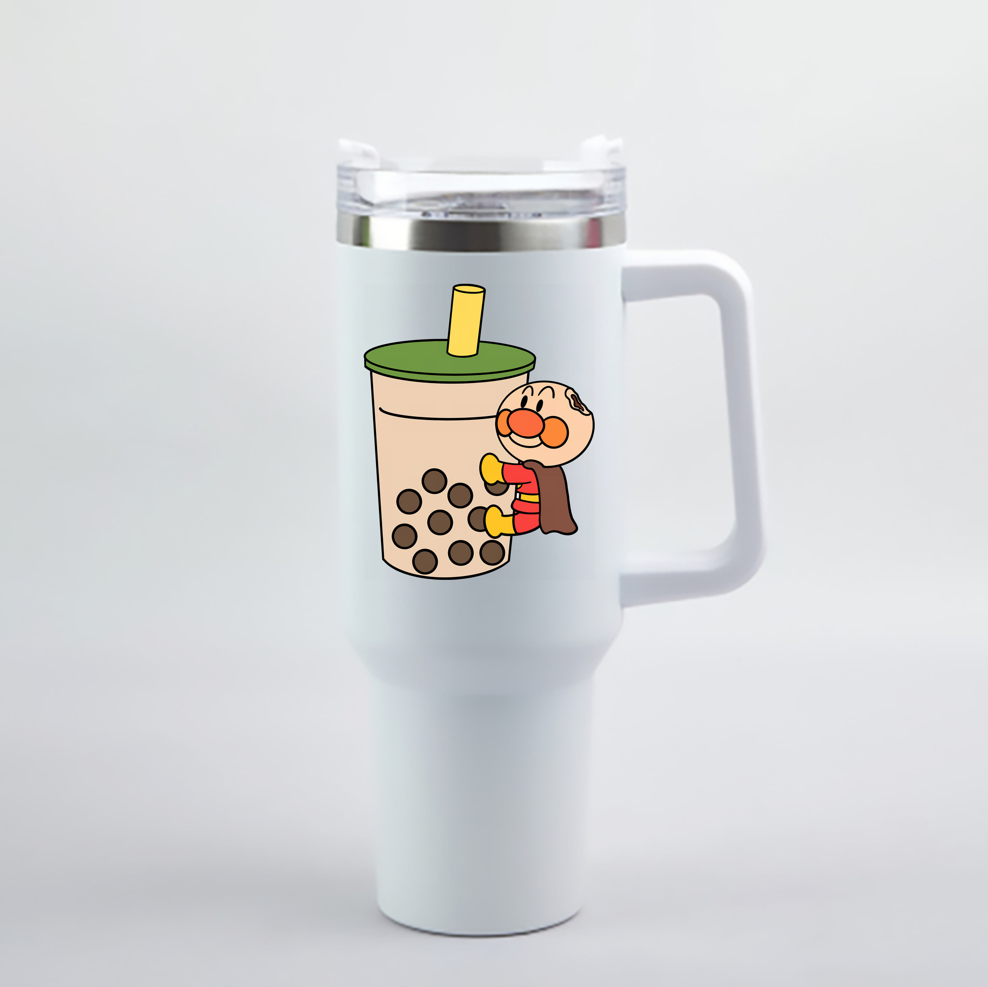（画像用） アンパンマン Anpanman 1200mL車用タンブラー - クリスタルステッカー（プラスチックストロー付き）