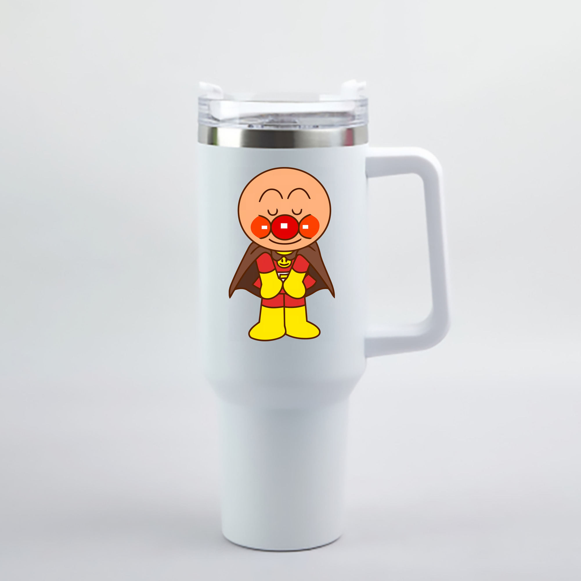 （画像用） アンパンマン Anpanman 1200mL車用タンブラー - クリスタルステッカー（プラスチックストロー付き）