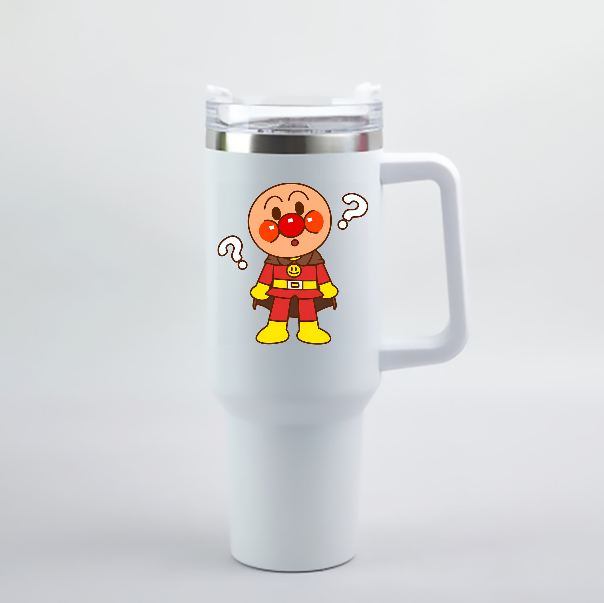 （画像用） アンパンマン Anpanman 1200mL車用タンブラー - クリスタルステッカー（プラスチックストロー付き）