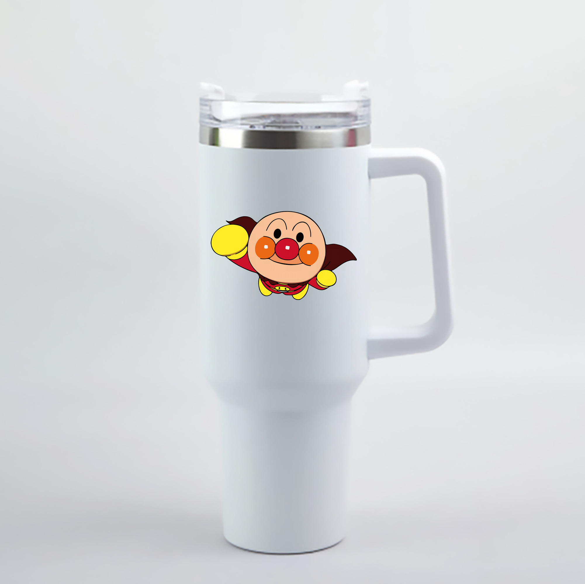 （画像用） アンパンマン Anpanman 1200mL車用タンブラー - クリスタルステッカー（プラスチックストロー付き）