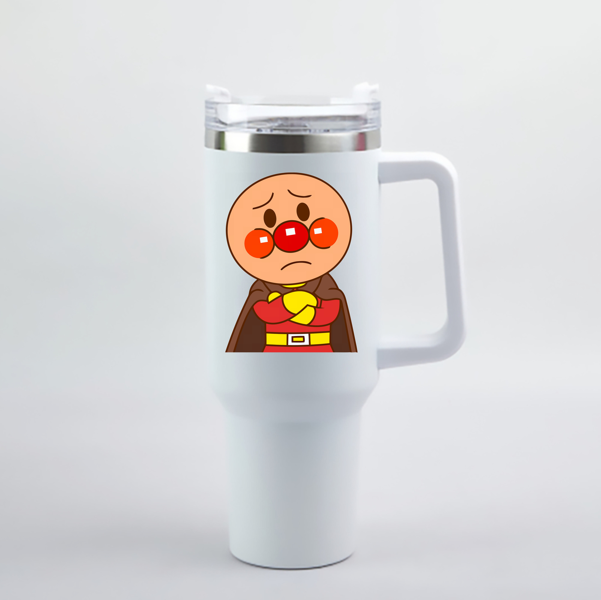 （画像用） アンパンマン Anpanman 1200mL車用タンブラー - クリスタルステッカー（プラスチックストロー付き）