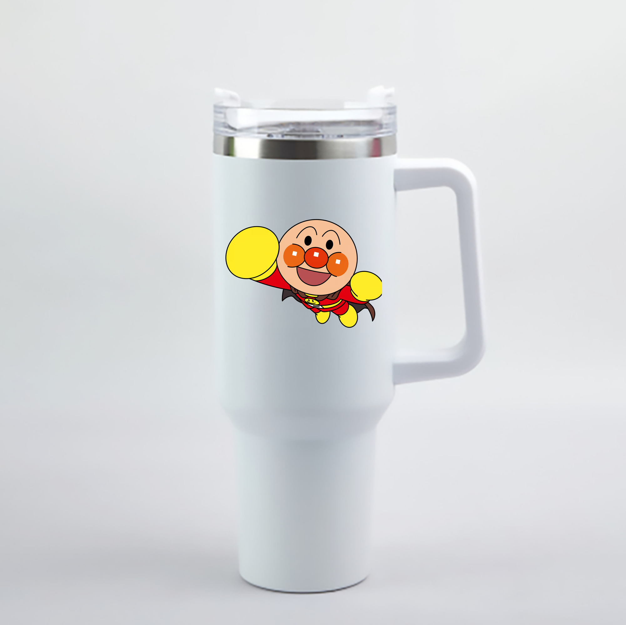 （画像用） アンパンマン Anpanman 1200mL車用タンブラー - クリスタルステッカー（プラスチックストロー付き）