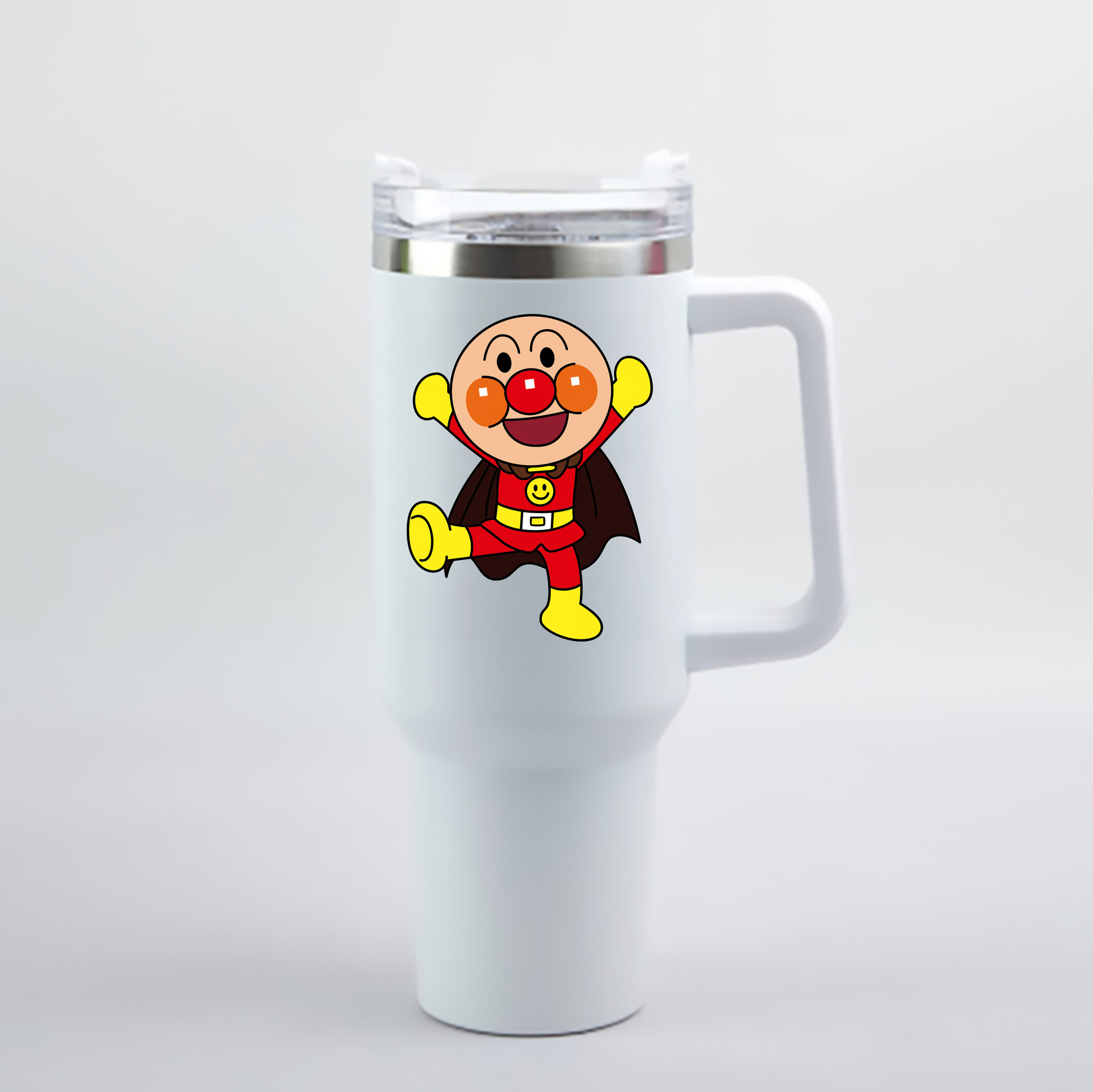 （画像用） アンパンマン Anpanman 1200mL車用タンブラー - クリスタルステッカー（プラスチックストロー付き）