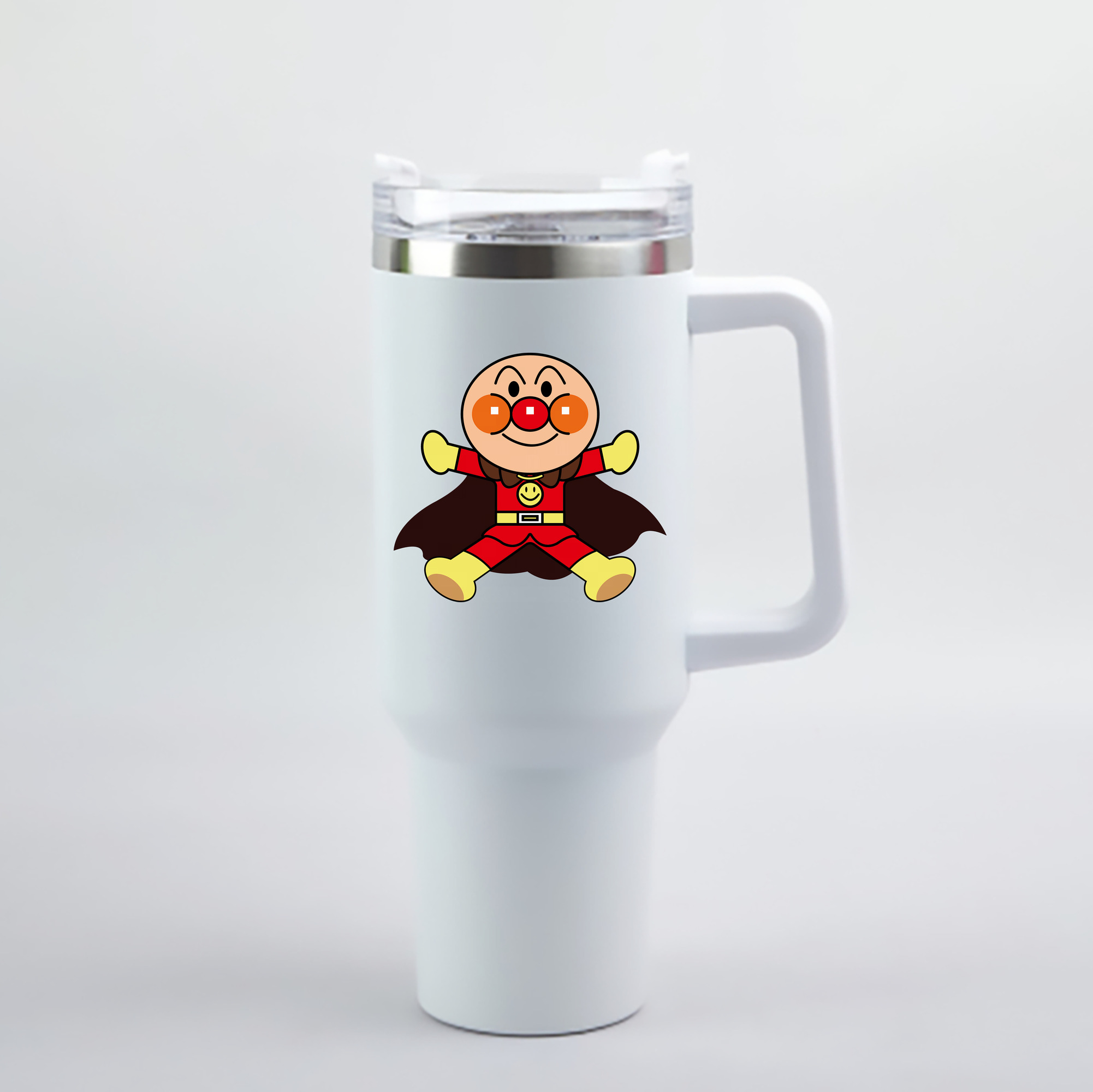 （画像用） アンパンマン Anpanman 1200mL車用タンブラー - クリスタルステッカー（プラスチックストロー付き）