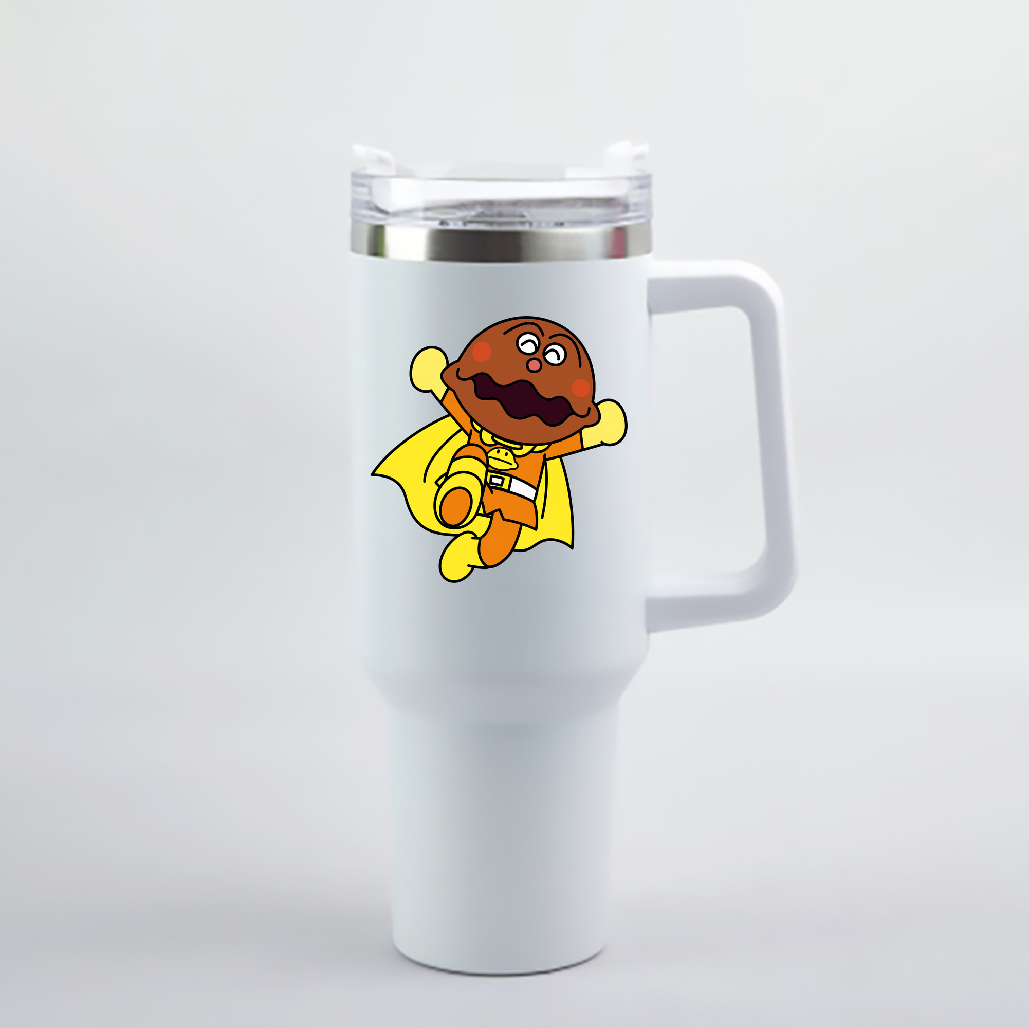 （画像用） アンパンマン Anpanman 1200mL車用タンブラー - クリスタルステッカー（プラスチックストロー付き）