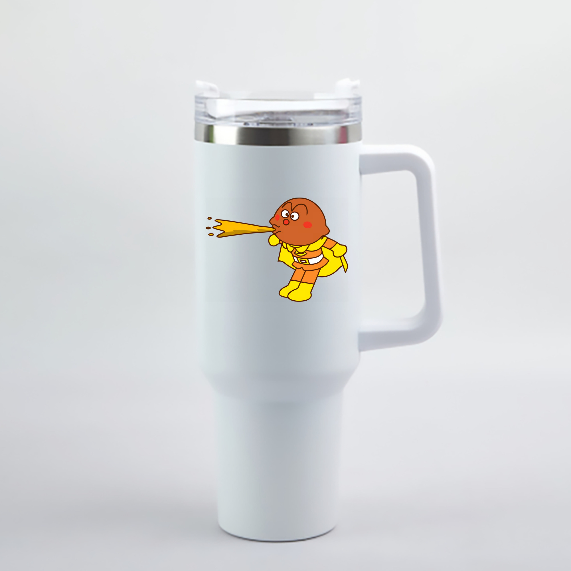 （画像用） アンパンマン Anpanman 1200mL車用タンブラー - クリスタルステッカー（プラスチックストロー付き）