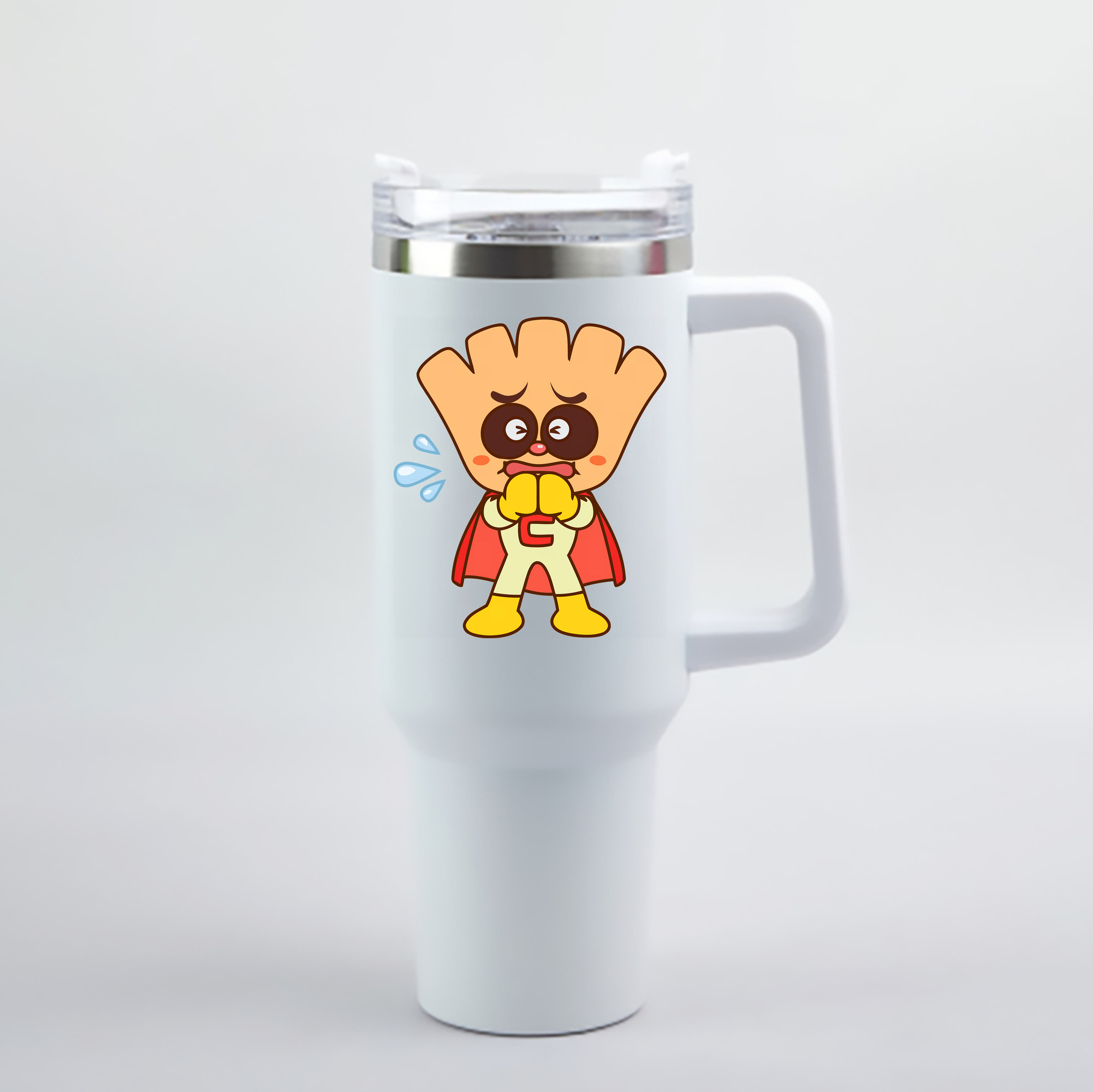（画像用） アンパンマン Anpanman 1200mL車用タンブラー - クリスタルステッカー（プラスチックストロー付き）