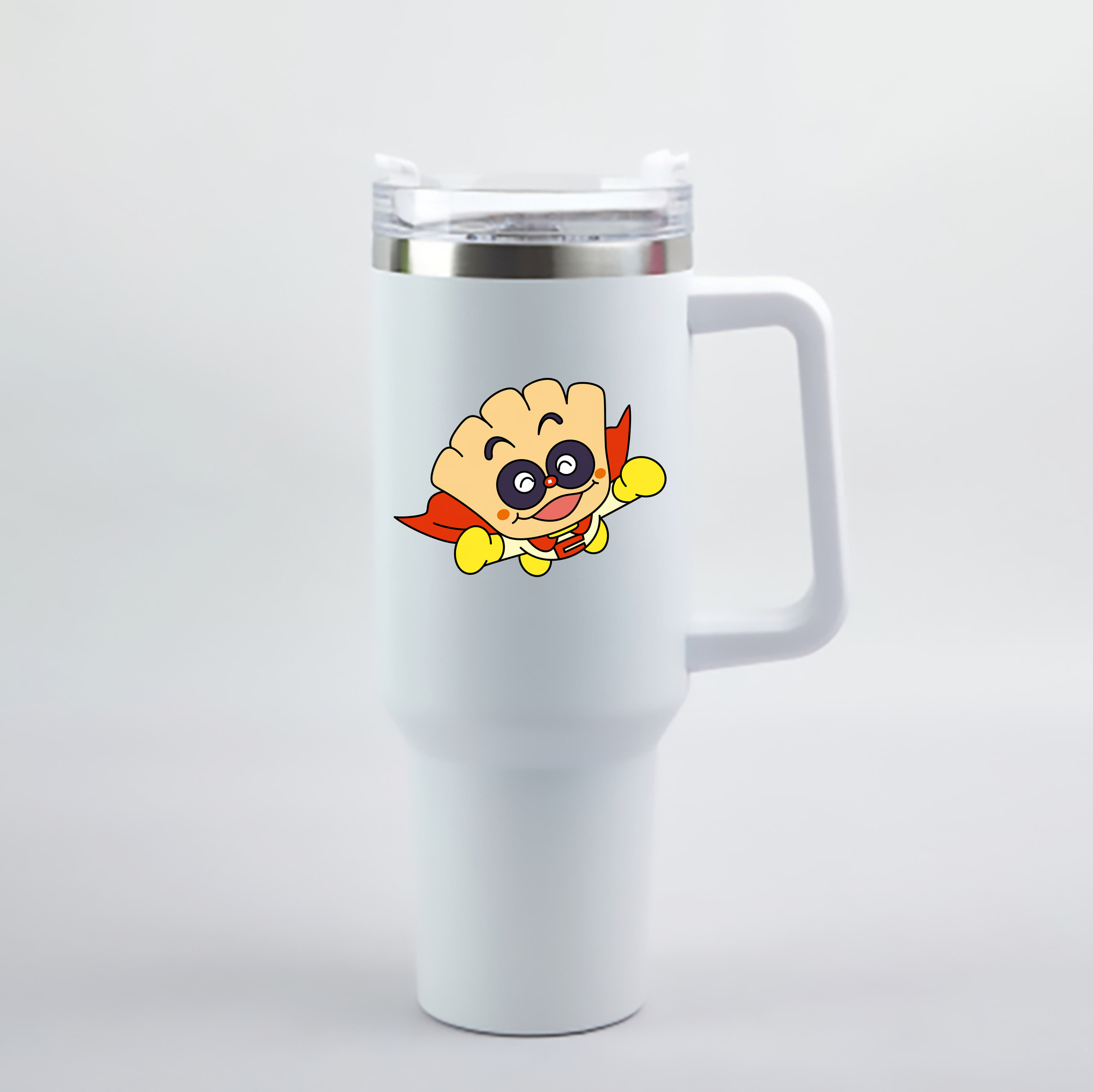 （画像用） アンパンマン Anpanman 1200mL車用タンブラー - クリスタルステッカー（プラスチックストロー付き）