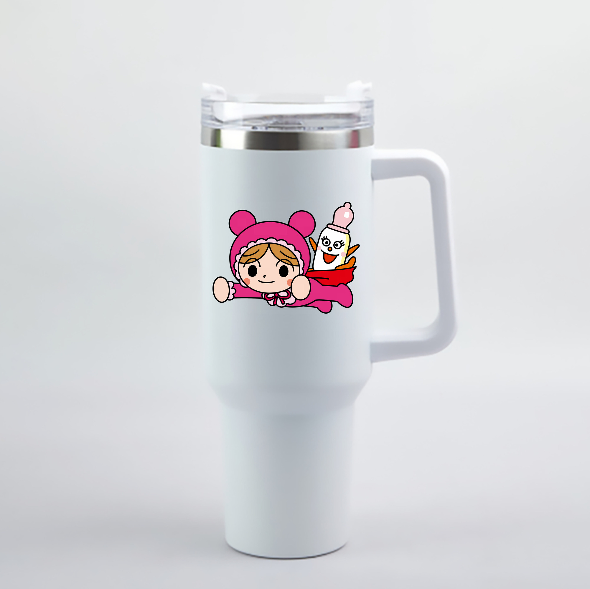 （画像用） アンパンマン Anpanman 1200mL車用タンブラー - クリスタルステッカー（プラスチックストロー付き）
