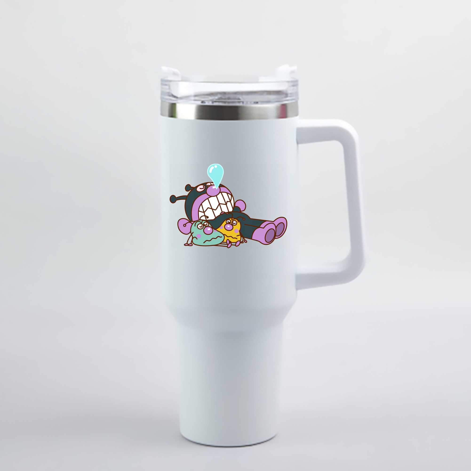 （画像用） アンパンマン Anpanman 1200mL車用タンブラー - クリスタルステッカー（プラスチックストロー付き）