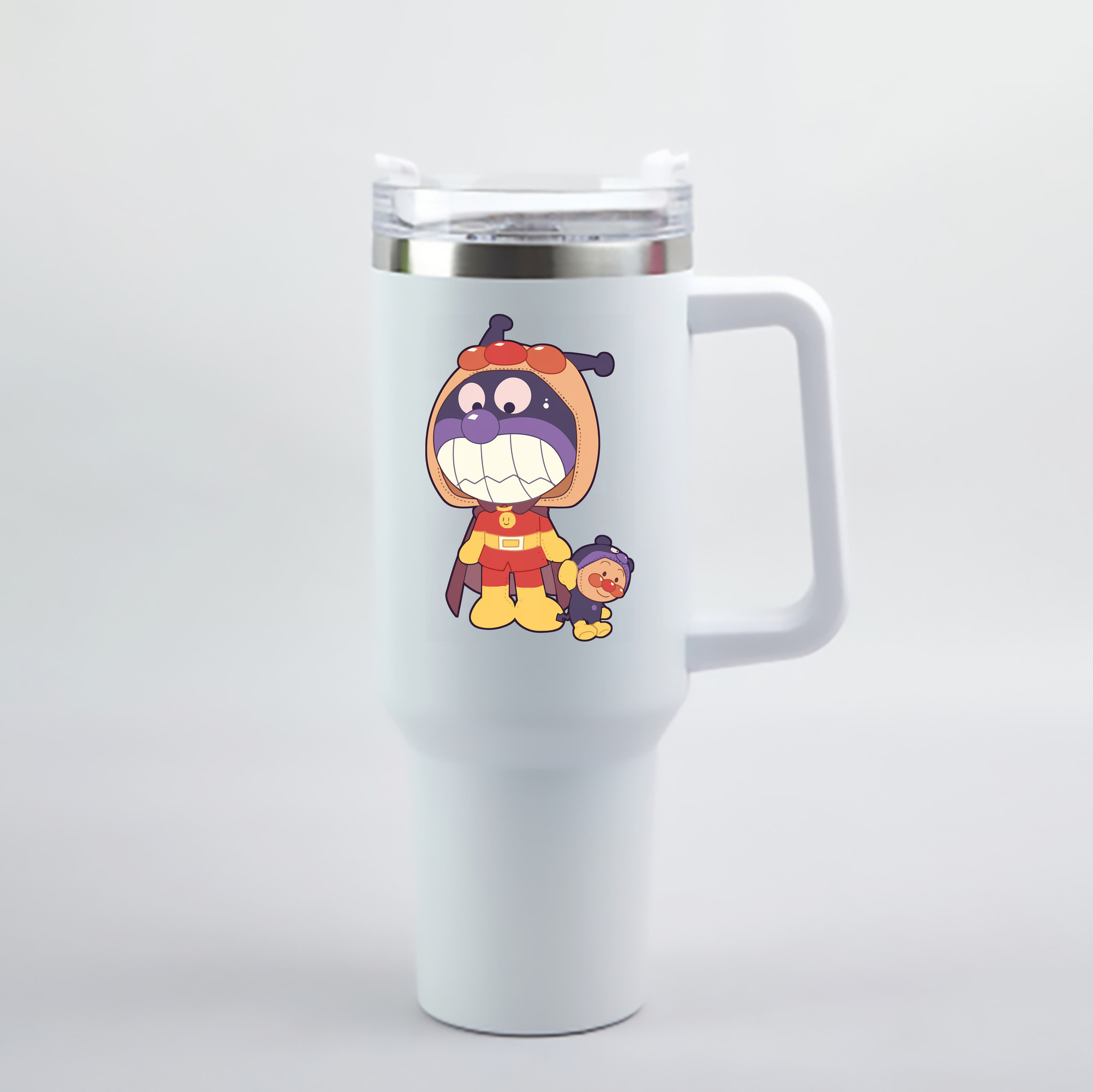 （画像用） アンパンマン Anpanman 1200mL車用タンブラー - クリスタルステッカー（プラスチックストロー付き）