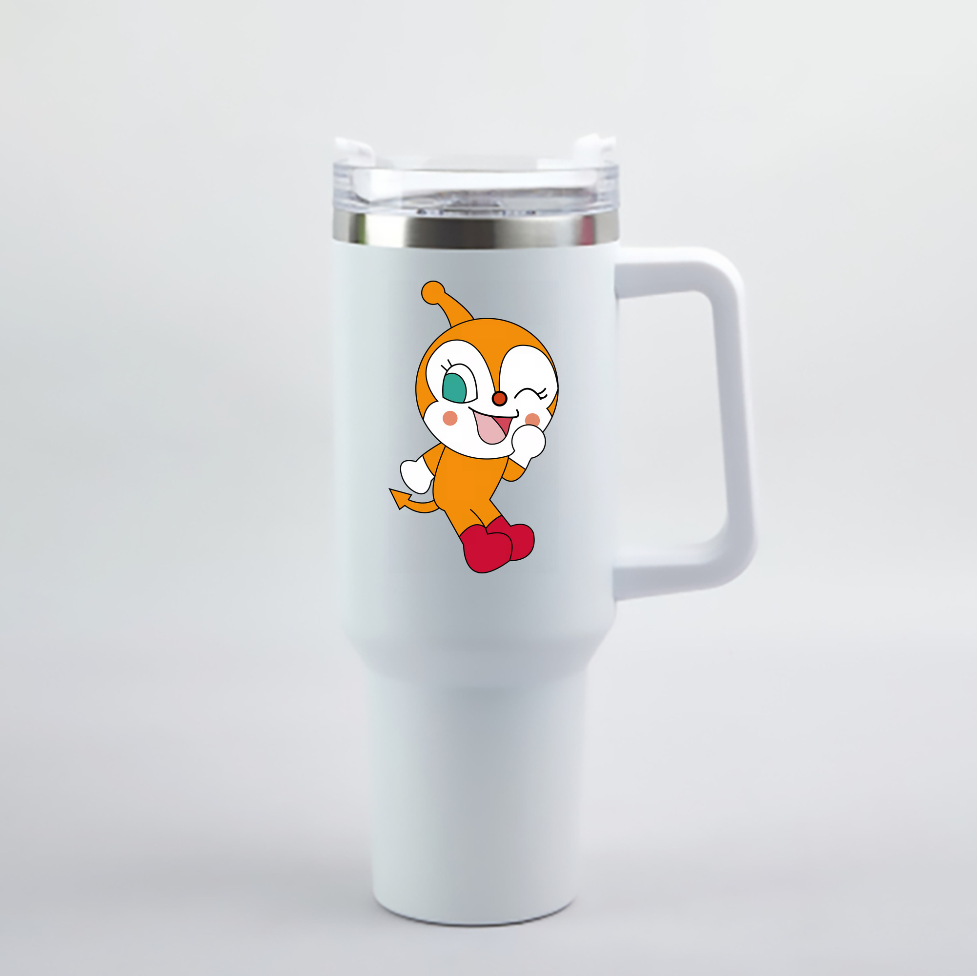 （画像用） アンパンマン Anpanman 1200mL車用タンブラー - クリスタルステッカー（プラスチックストロー付き）