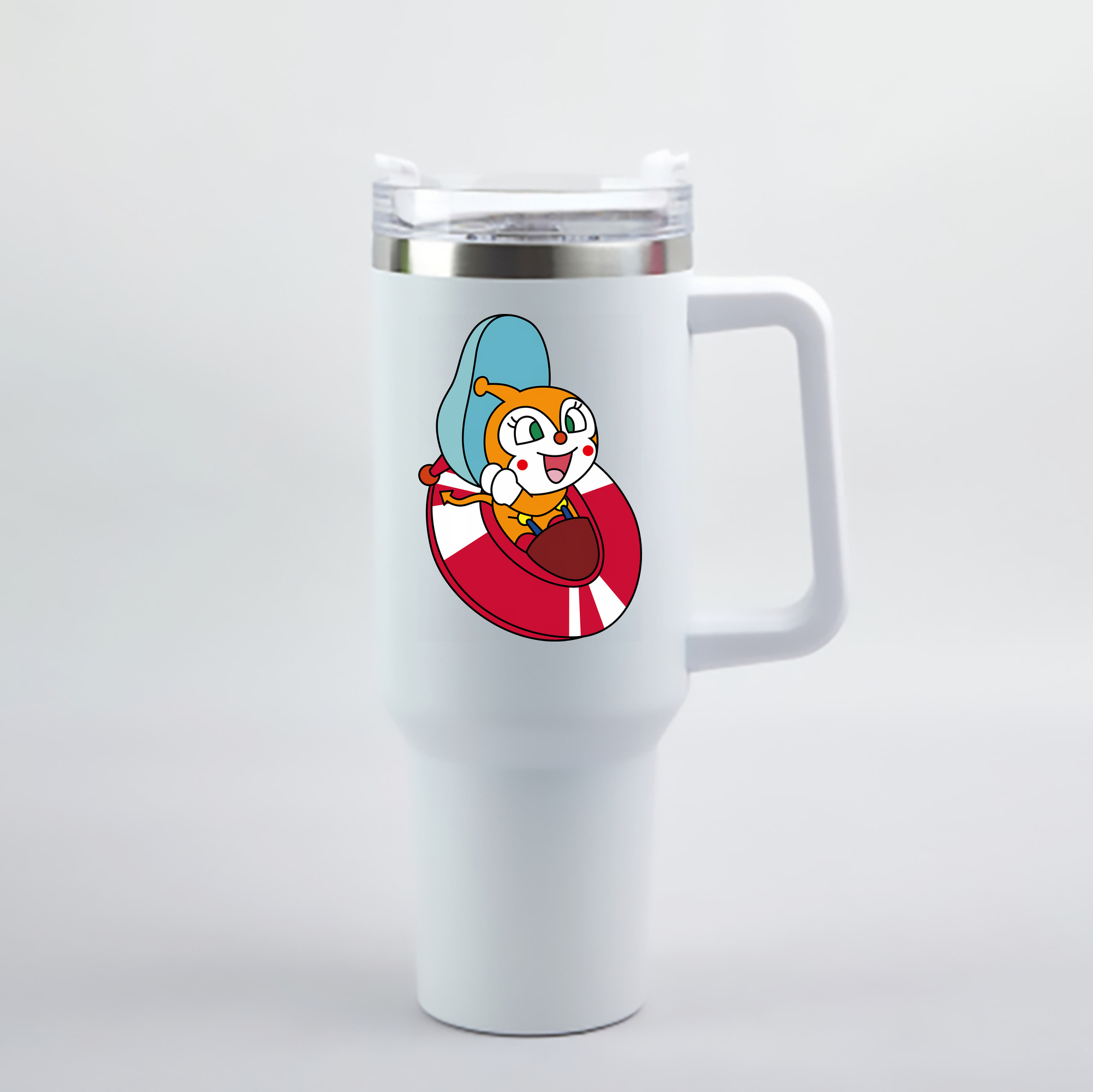 （画像用） アンパンマン Anpanman 1200mL車用タンブラー - クリスタルステッカー（プラスチックストロー付き）