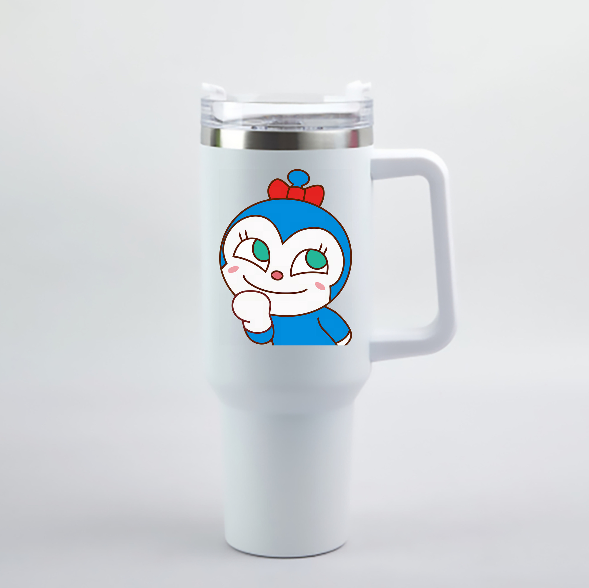 （画像用） アンパンマン Anpanman 1200mL車用タンブラー - クリスタルステッカー（プラスチックストロー付き）