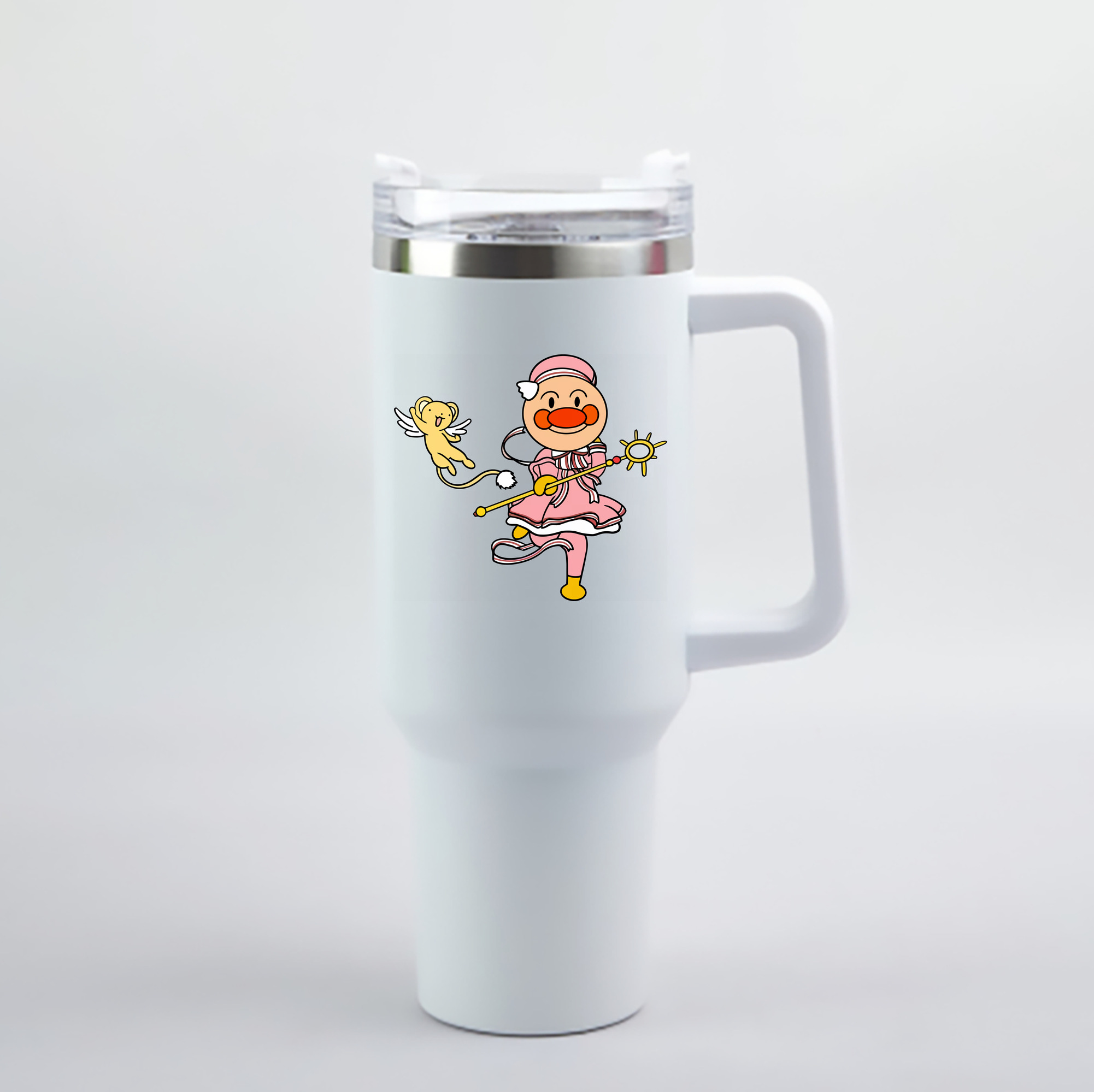 （画像用） アンパンマン Anpanman 1200mL車用タンブラー - クリスタルステッカー（プラスチックストロー付き）