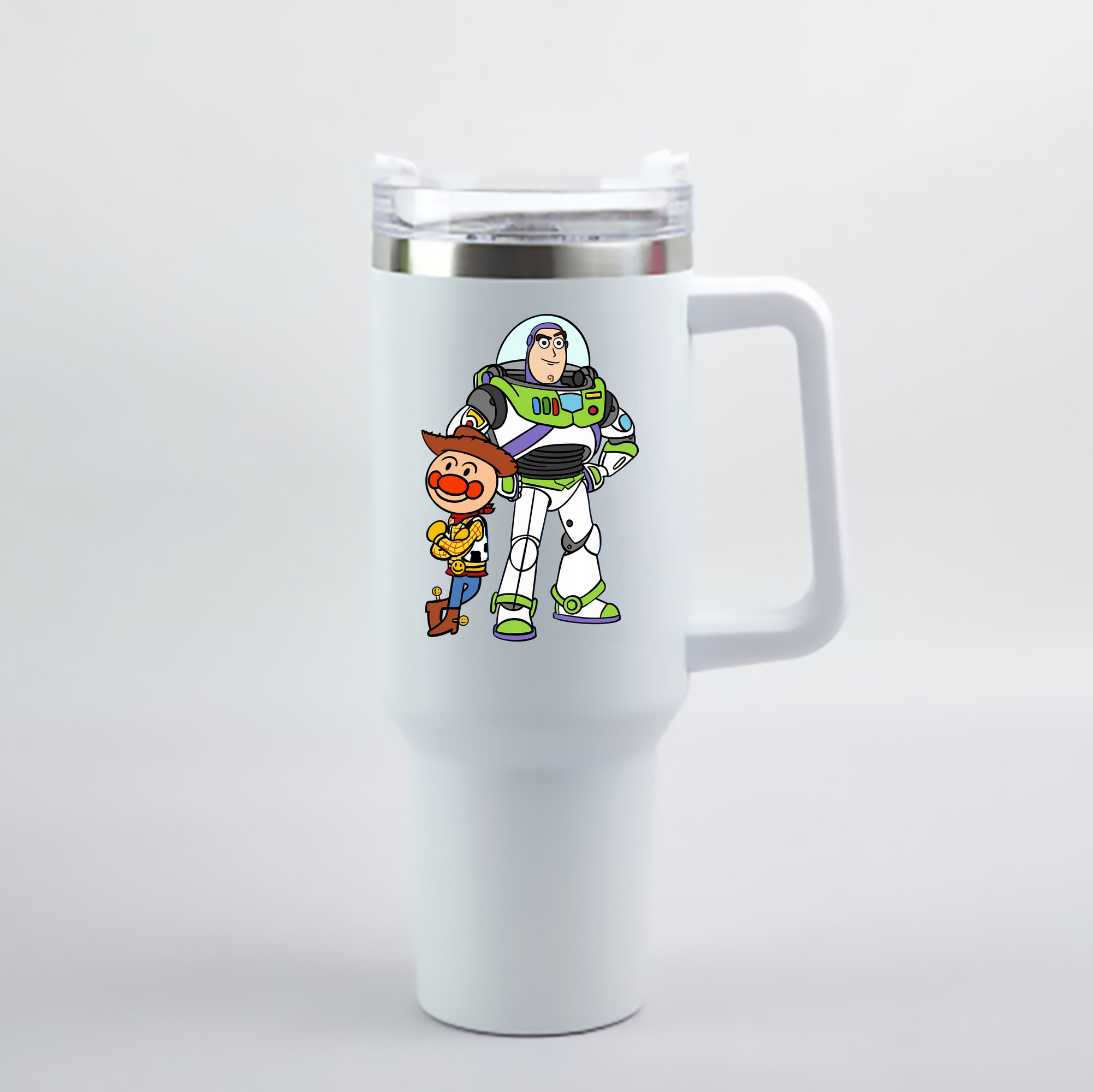 （画像用） アンパンマン Anpanman 1200mL車用タンブラー - クリスタルステッカー（プラスチックストロー付き）