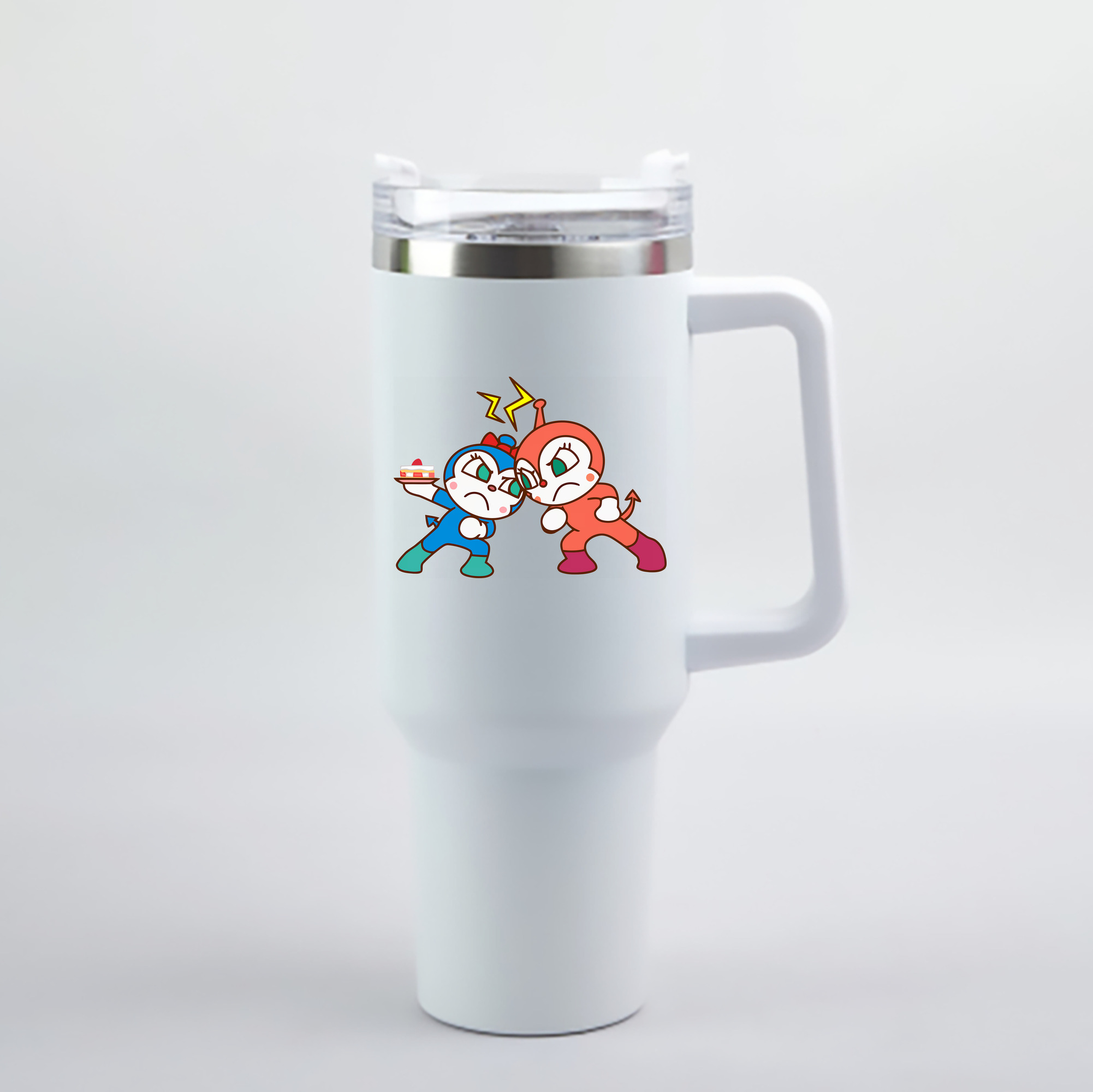 （画像用） アンパンマン Anpanman 1200mL車用タンブラー - クリスタルステッカー（プラスチックストロー付き）
