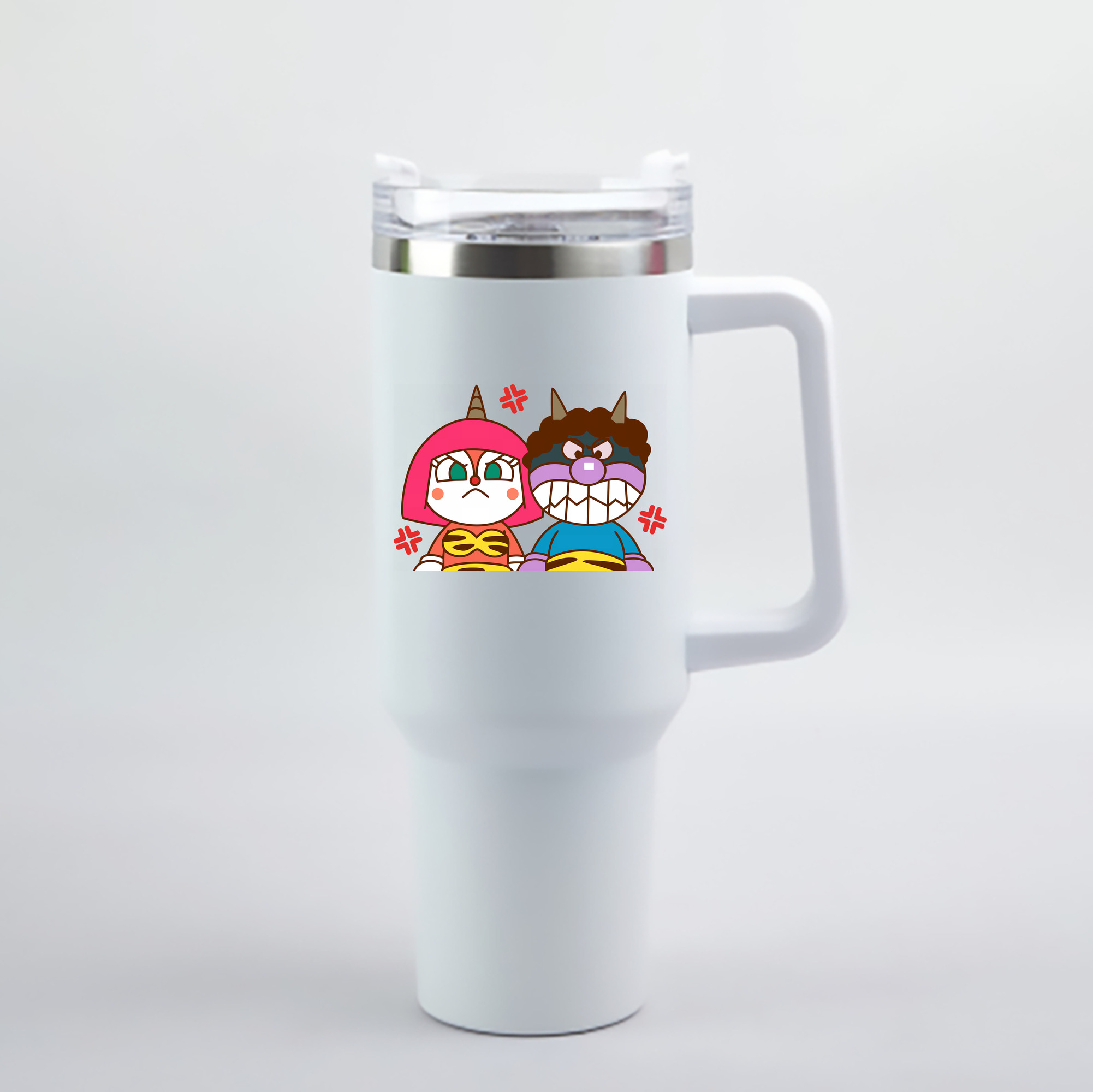 （画像用） アンパンマン Anpanman 1200mL車用タンブラー - クリスタルステッカー（プラスチックストロー付き）