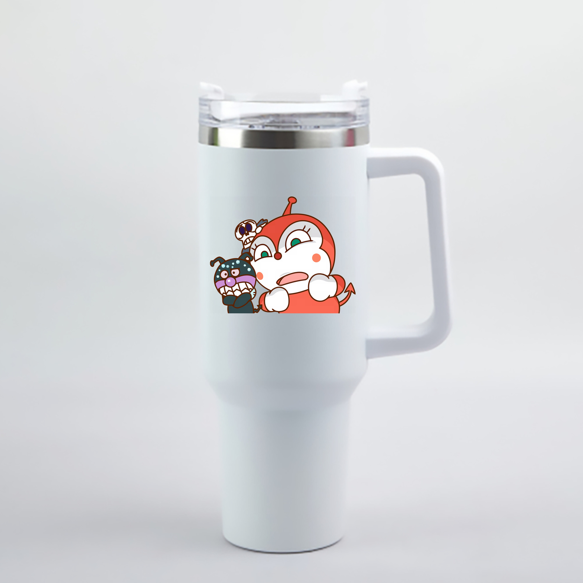 （画像用） アンパンマン Anpanman 1200mL車用タンブラー - クリスタルステッカー（プラスチックストロー付き）
