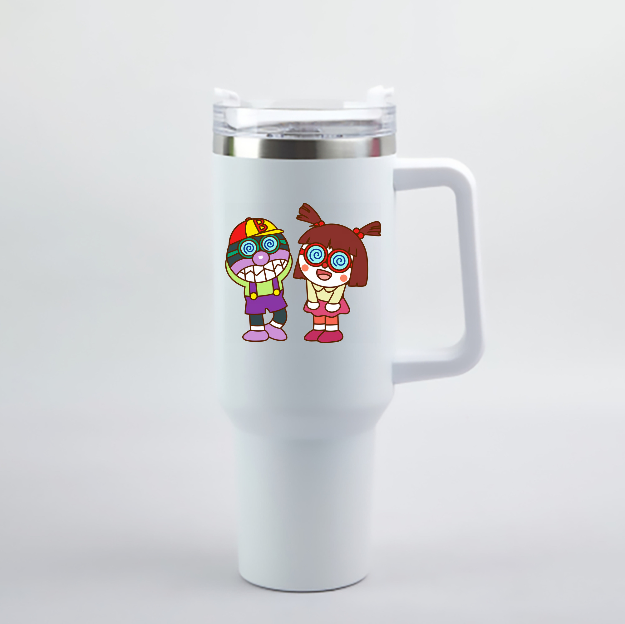 （画像用） アンパンマン Anpanman 1200mL車用タンブラー - クリスタルステッカー（プラスチックストロー付き）