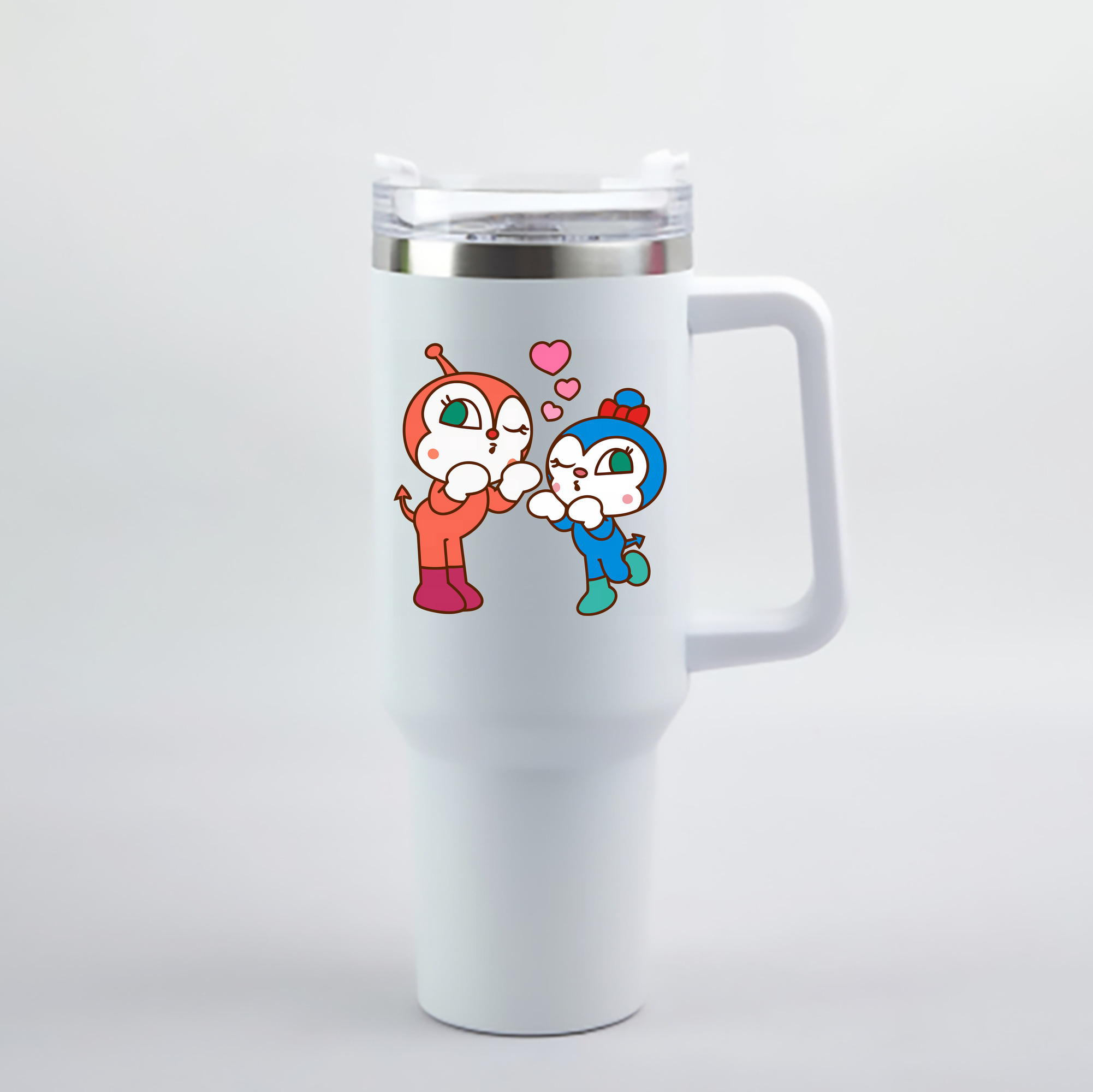 （画像用） アンパンマン Anpanman 1200mL車用タンブラー - クリスタルステッカー（プラスチックストロー付き）