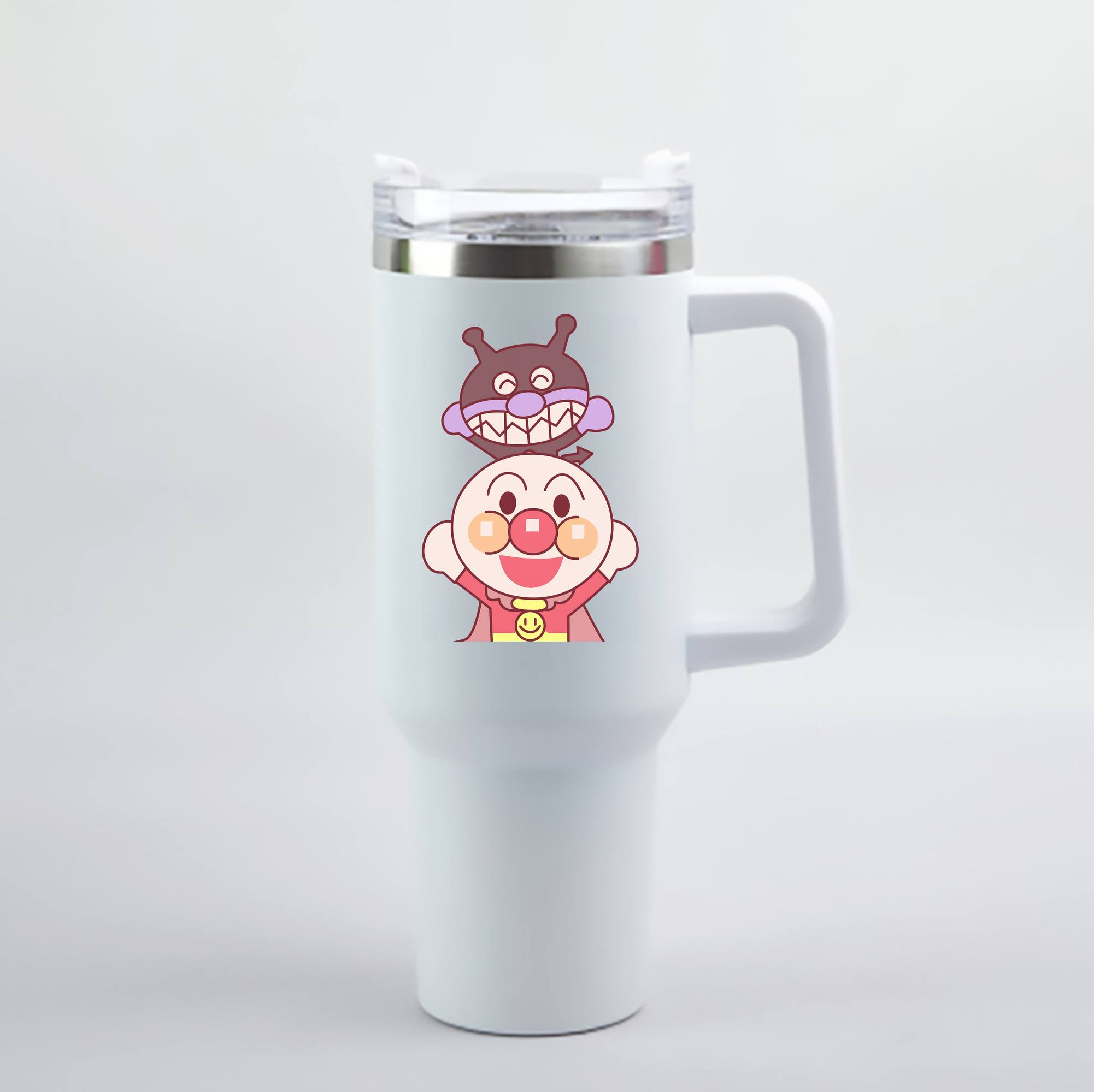 （画像用） アンパンマン Anpanman 1200mL車用タンブラー - クリスタルステッカー（プラスチックストロー付き）