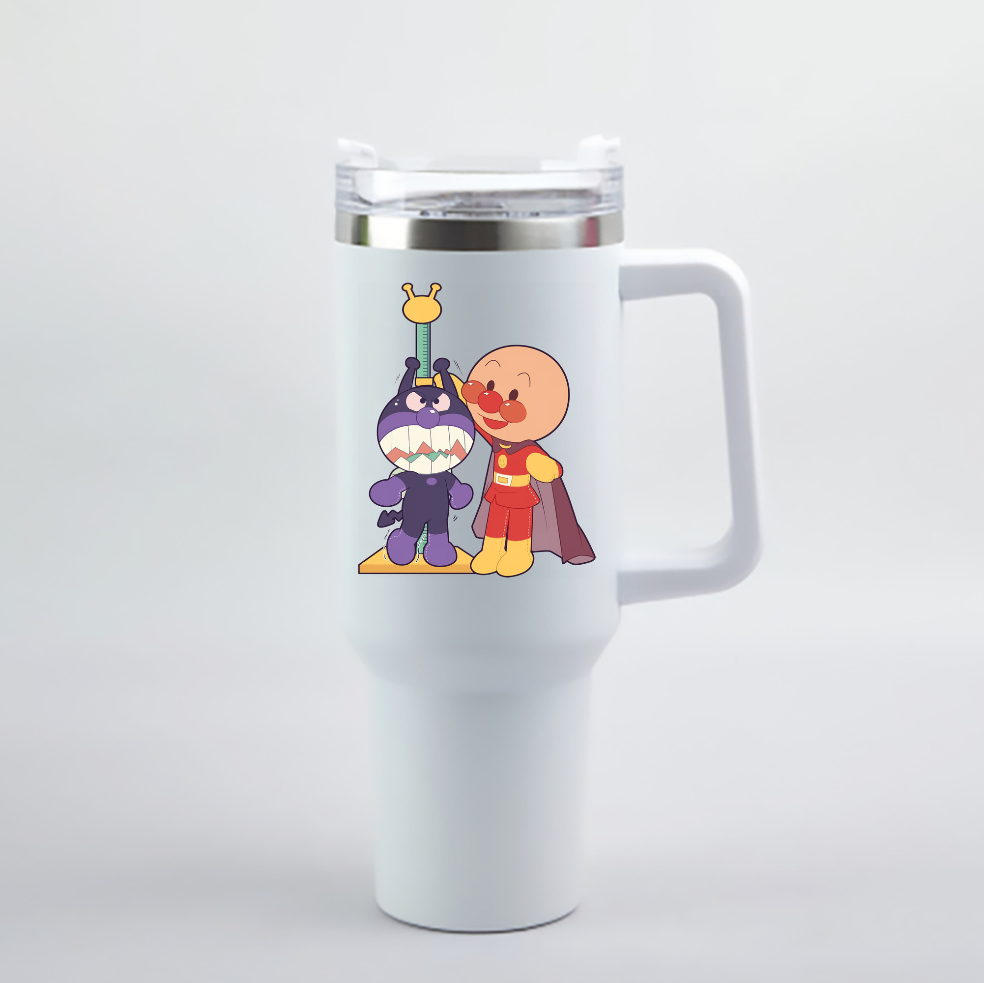 （画像用） アンパンマン Anpanman 1200mL車用タンブラー - クリスタルステッカー（プラスチックストロー付き）