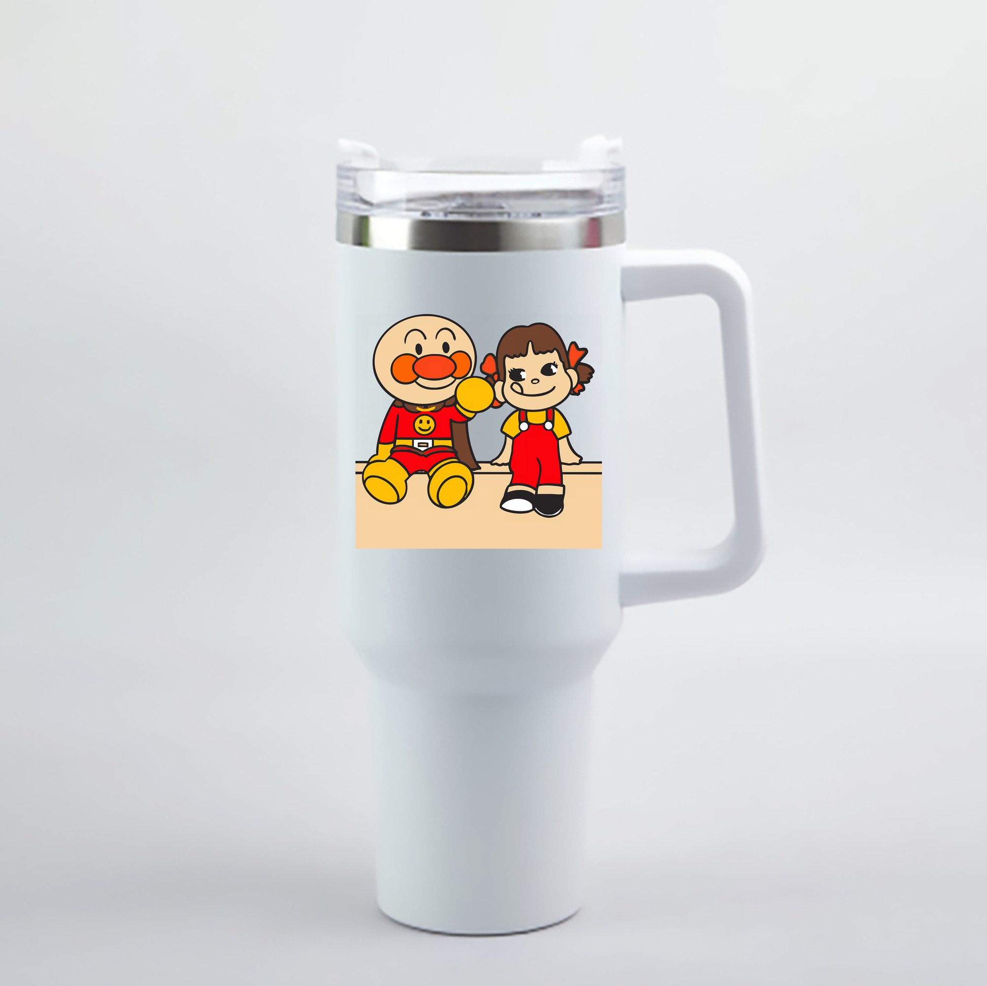 （画像用） アンパンマン Anpanman 1200mL車用タンブラー - クリスタルステッカー（プラスチックストロー付き）