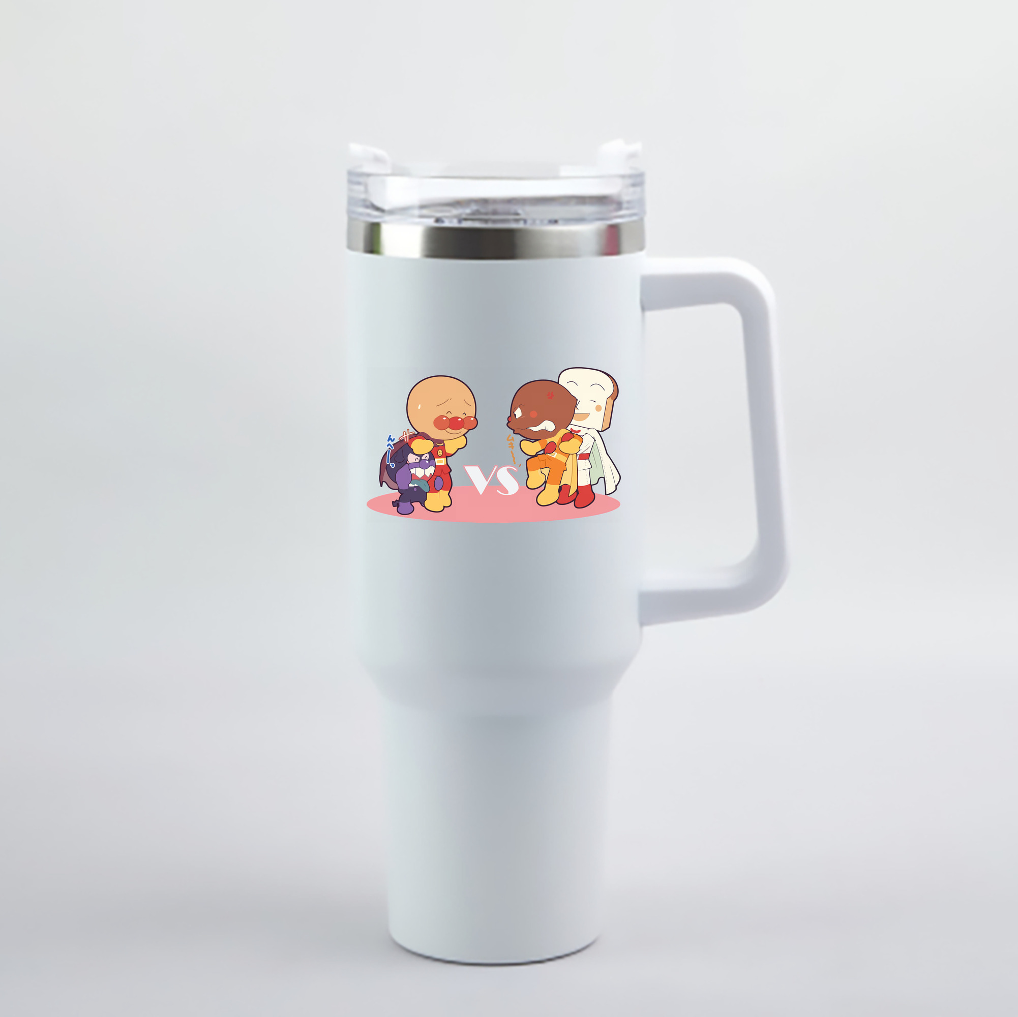 （画像用） アンパンマン Anpanman 1200mL車用タンブラー - クリスタルステッカー（プラスチックストロー付き）