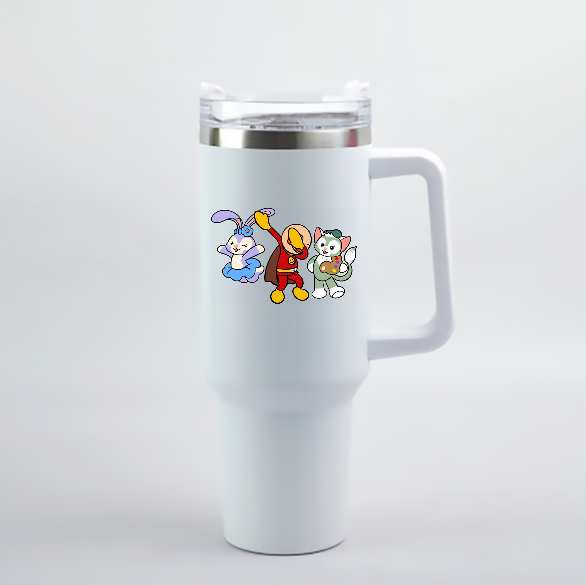 （画像用） アンパンマン Anpanman 1200mL車用タンブラー - クリスタルステッカー（プラスチックストロー付き）