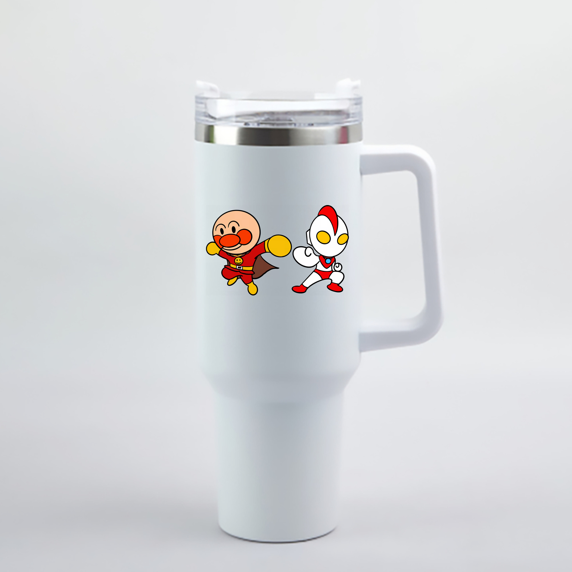 （画像用） アンパンマン Anpanman 1200mL車用タンブラー - クリスタルステッカー（プラスチックストロー付き）