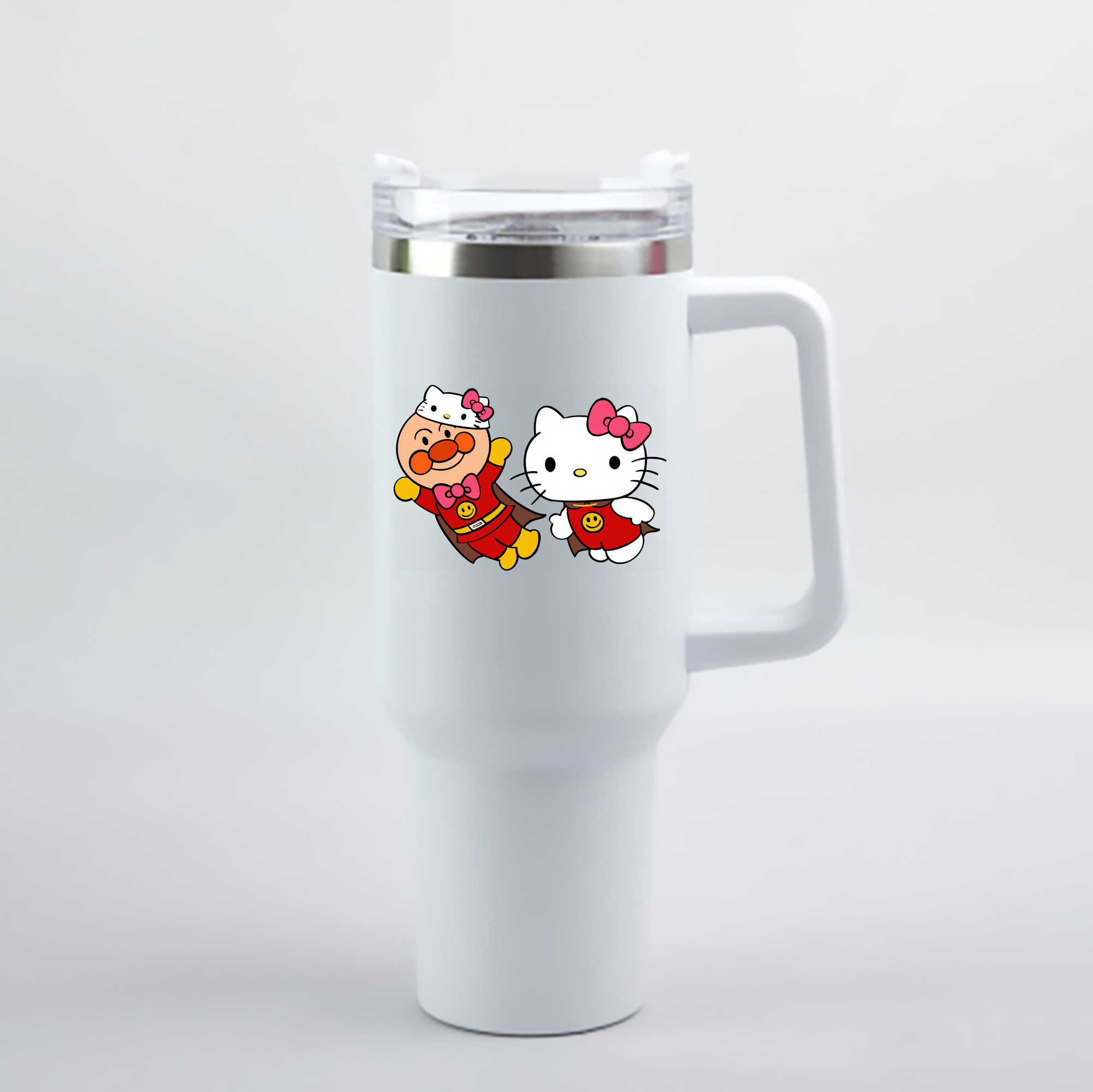 （画像用） アンパンマン Anpanman 1200mL車用タンブラー - クリスタルステッカー（プラスチックストロー付き）