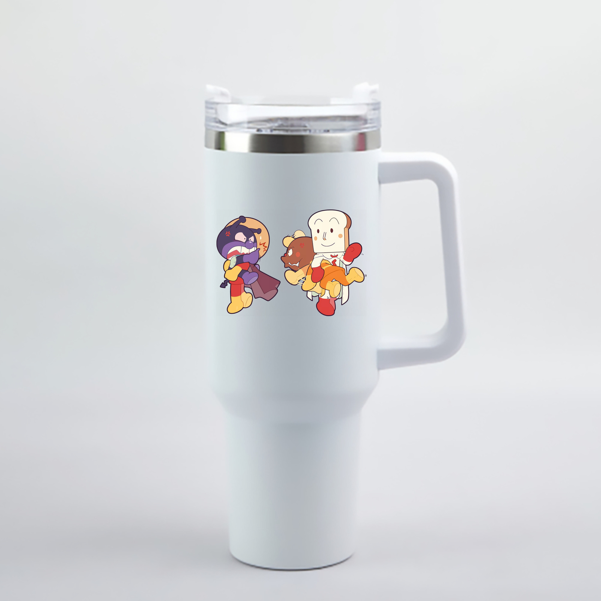 （画像用） アンパンマン Anpanman 1200mL車用タンブラー - クリスタルステッカー（プラスチックストロー付き）