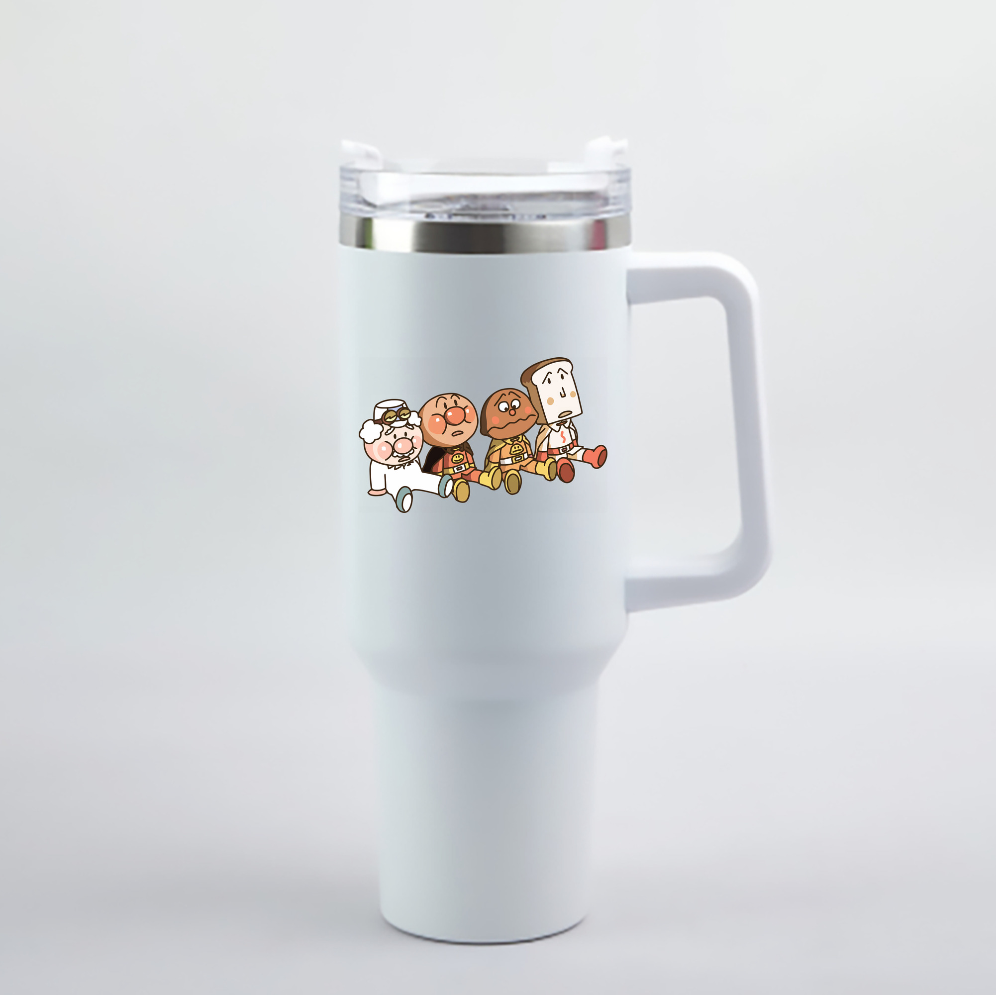 （画像用） アンパンマン Anpanman 1200mL車用タンブラー - クリスタルステッカー（プラスチックストロー付き）