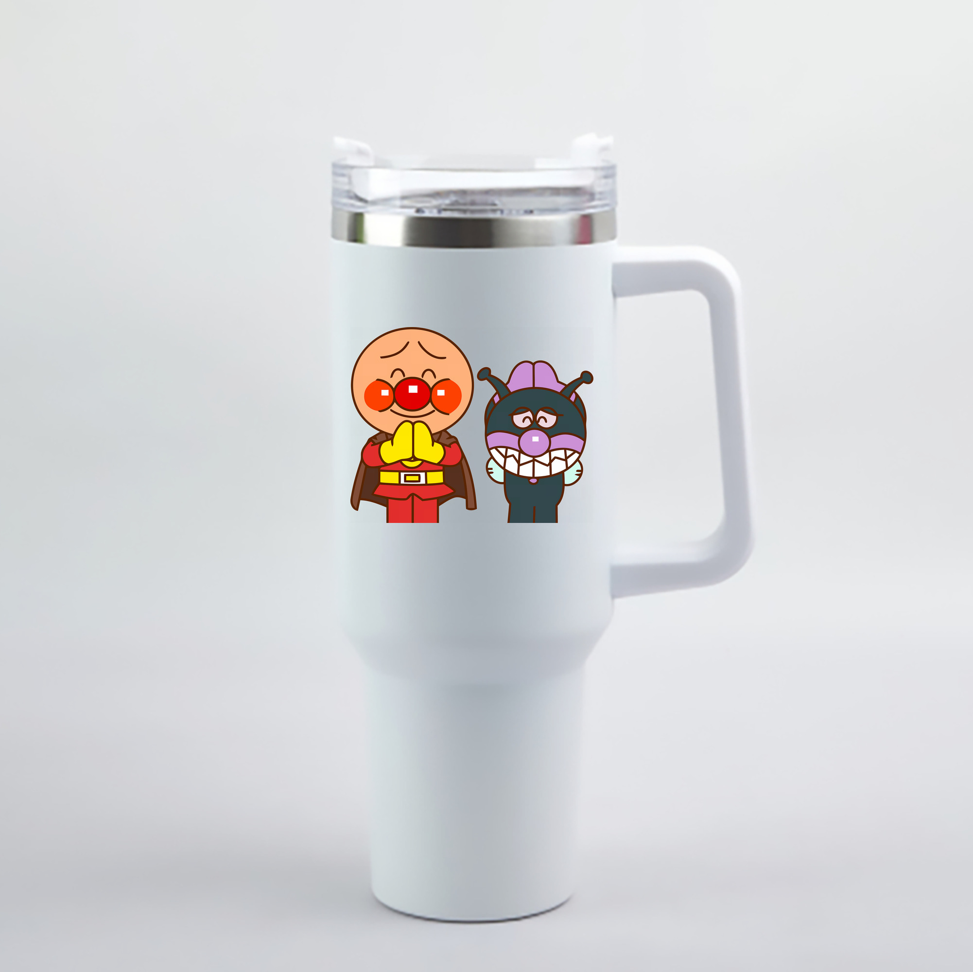 （画像用） アンパンマン Anpanman 1200mL車用タンブラー - クリスタルステッカー（プラスチックストロー付き）