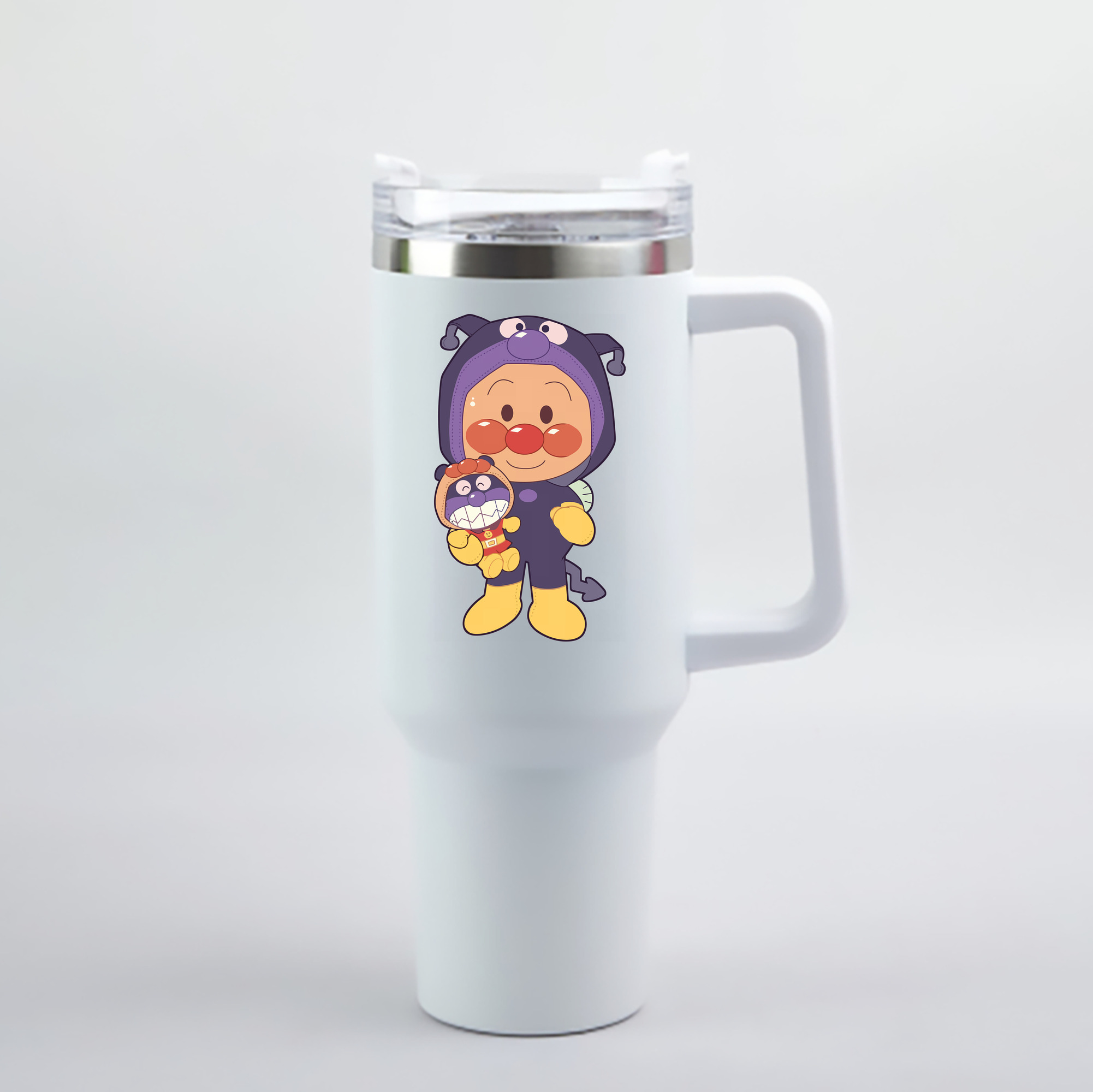（画像用） アンパンマン Anpanman 1200mL車用タンブラー - クリスタルステッカー（プラスチックストロー付き）