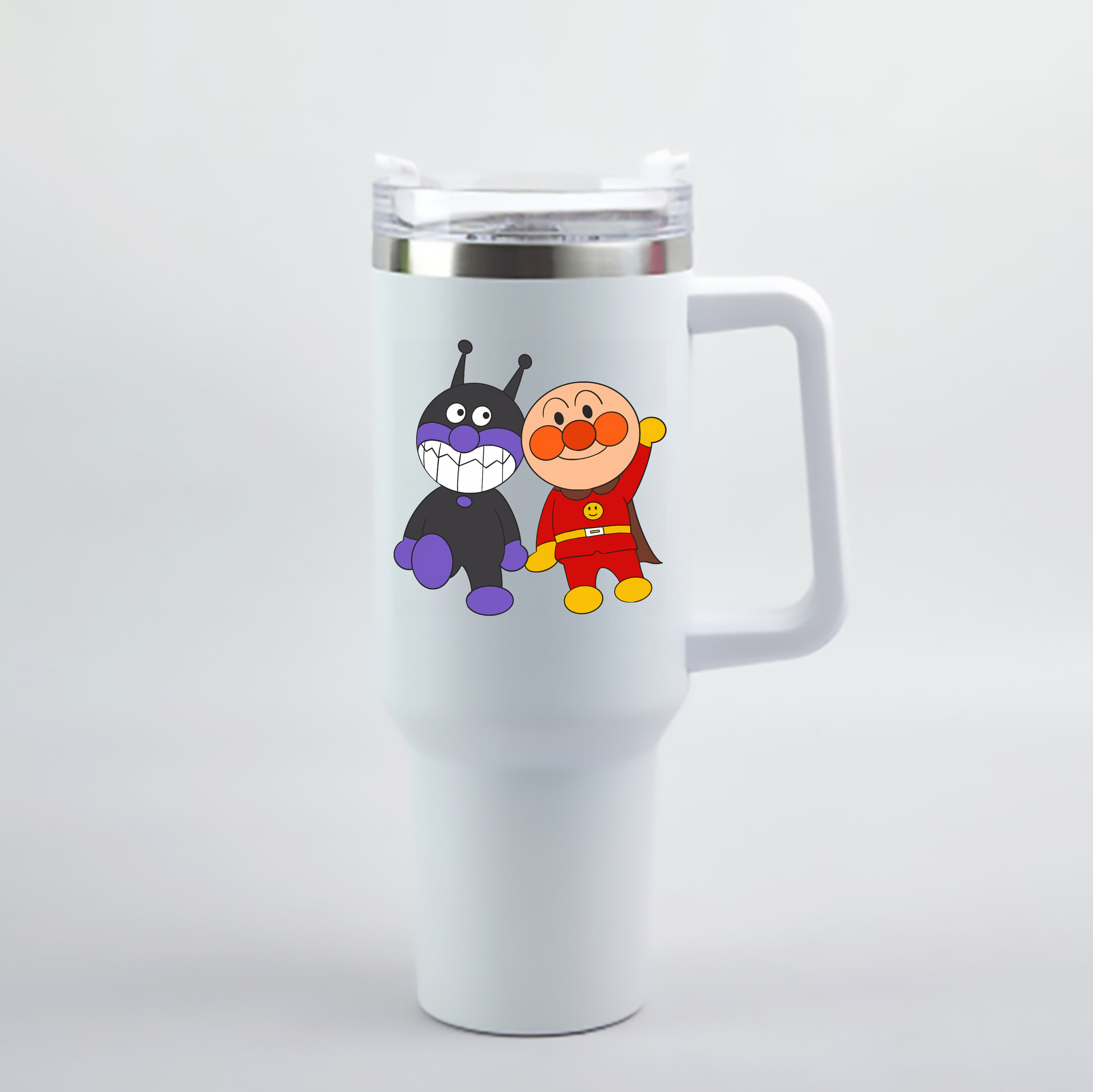 （画像用） アンパンマン Anpanman 1200mL車用タンブラー - クリスタルステッカー（プラスチックストロー付き）