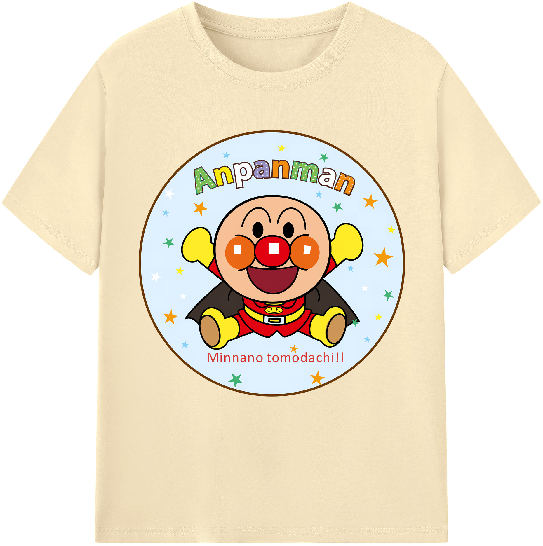 （画像用） アンパンマン Anpanman 綿100％半袖Tシャツ（フロントプリント）